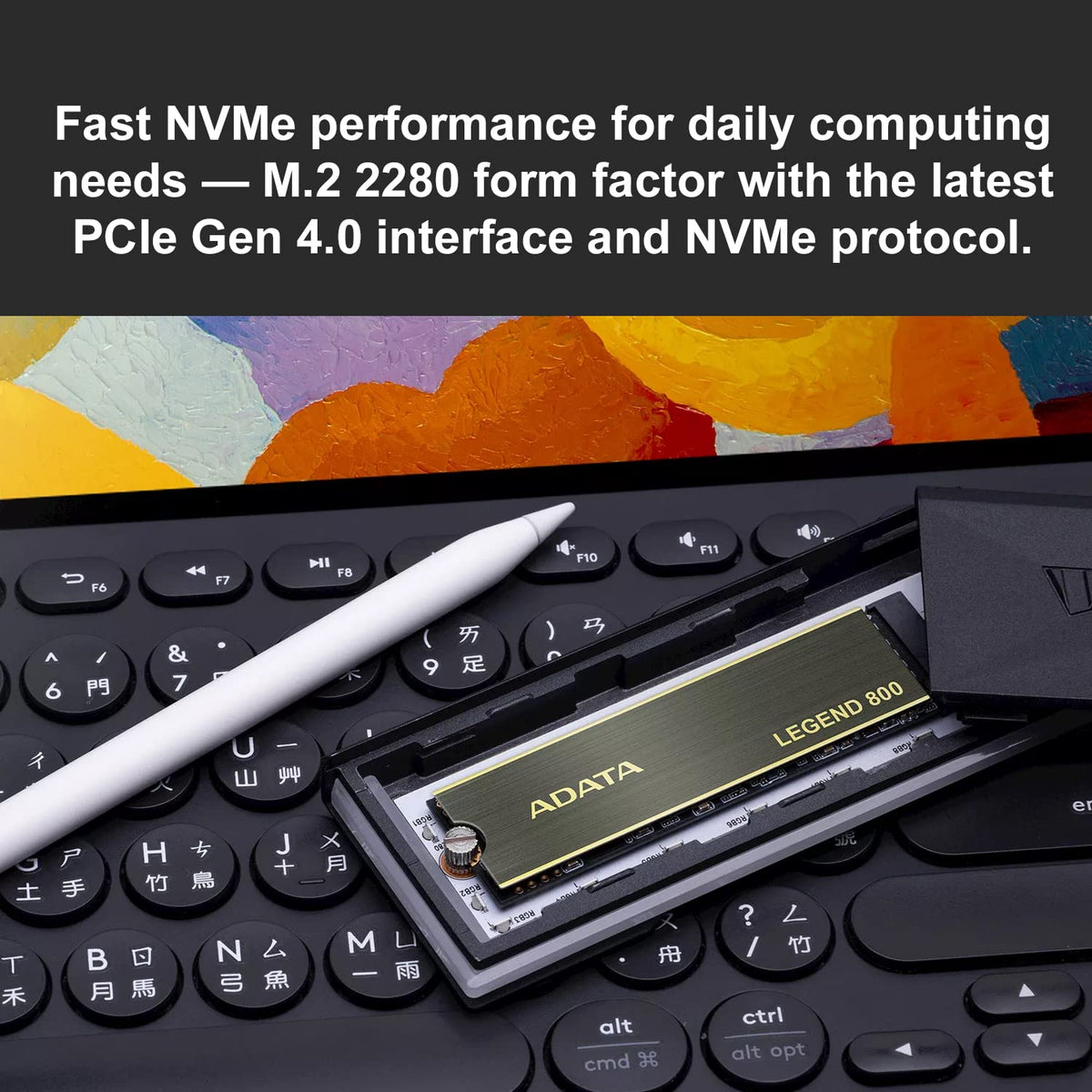 ADATA Unidad Interna de Estado sólido SSD Legend 800, NVMe PCIe Gen4 x 4 M.2 2280, 3,500 MB/s, Mod: ALEG-800-1000GCS