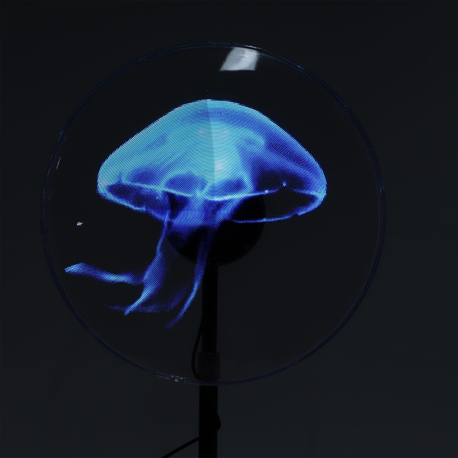YUEHISY Ventilador Holográfico 3D con Cubierta de 12,59 Pulgadas, Proyector de Ventilador con Holograma de 234 Cuentas LED con Resolución de 1024x234, Compatible con WiFi, Control Remoto (Enchufe de