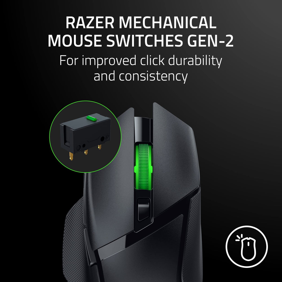 Razer Basilisk V3 X HyperSpeed mouse inalámbrico personalizable para juegos: interruptores mecánicos Gen-2-5G Sensor óptico avanzado de 18 K - Chroma RGB - 9 controles programables - Negro clásico