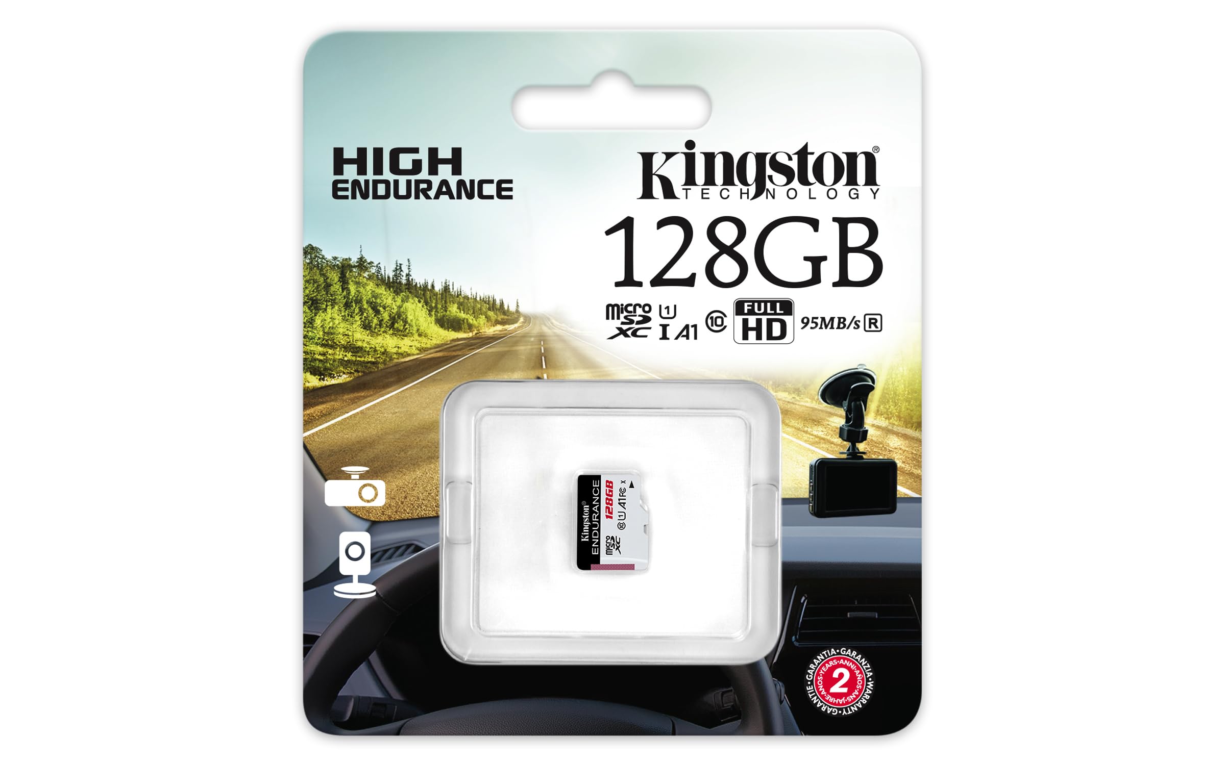 Kingston MicroSDHC Endurance 128GB (Sin Adaptador a SD) Clase 10, UHS-I, U1, A1 Lectura: 95MB/s y Escritura: 45MB/s (SDCE/128GB)