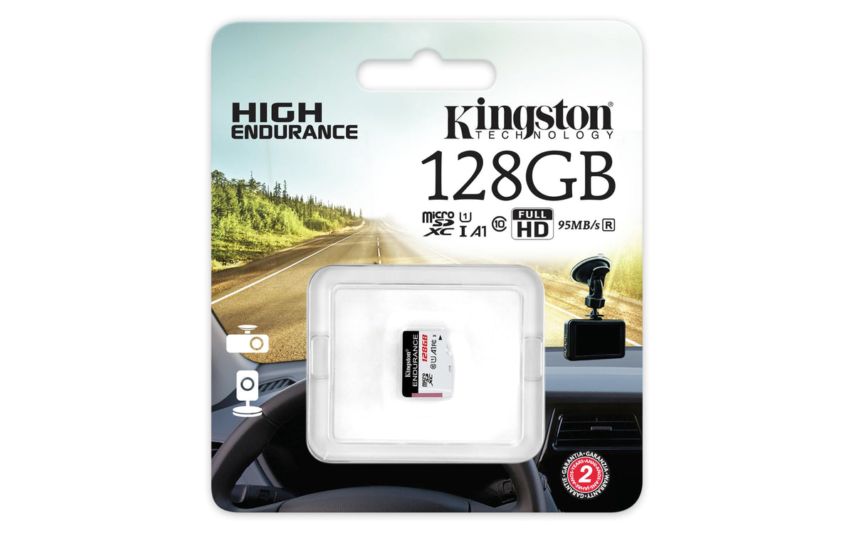 Kingston MicroSDHC Endurance 128GB (Sin Adaptador a SD) Clase 10, UHS-I, U1, A1 Lectura: 95MB/s y Escritura: 45MB/s (SDCE/128GB)