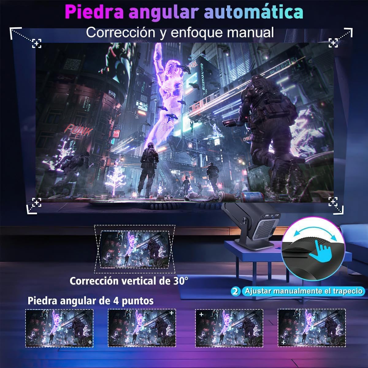 QYIKLPY Proyector 4K Portátil Netflix Oficial – Android 13