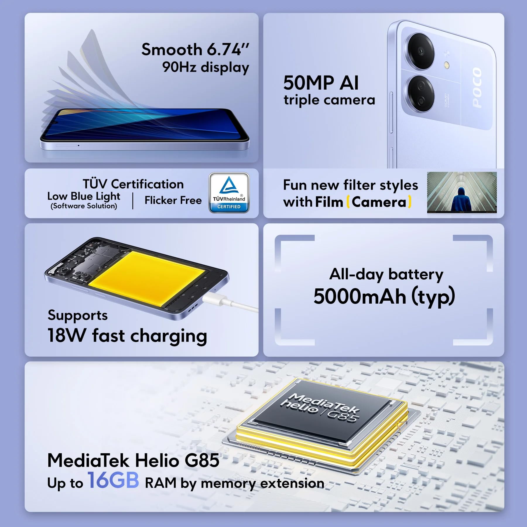 Celular Poco C65 Blue 8GB RAM 256GB ROM