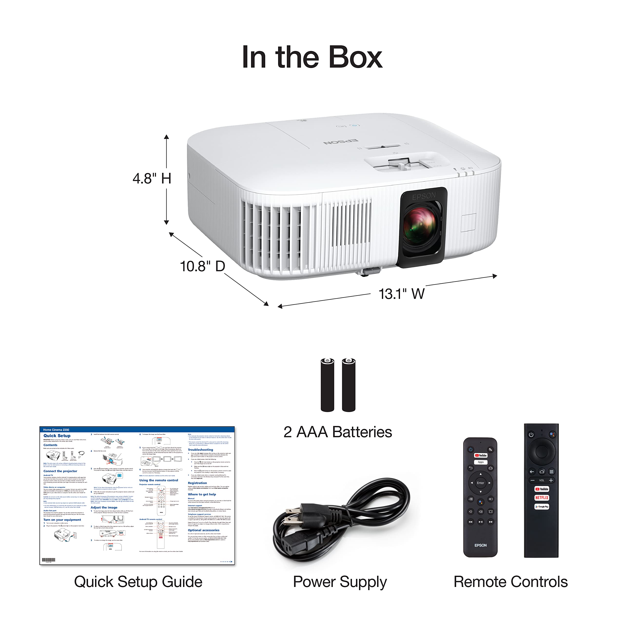 Epson Proyector 4k con Streaming, Home Cinema 2350