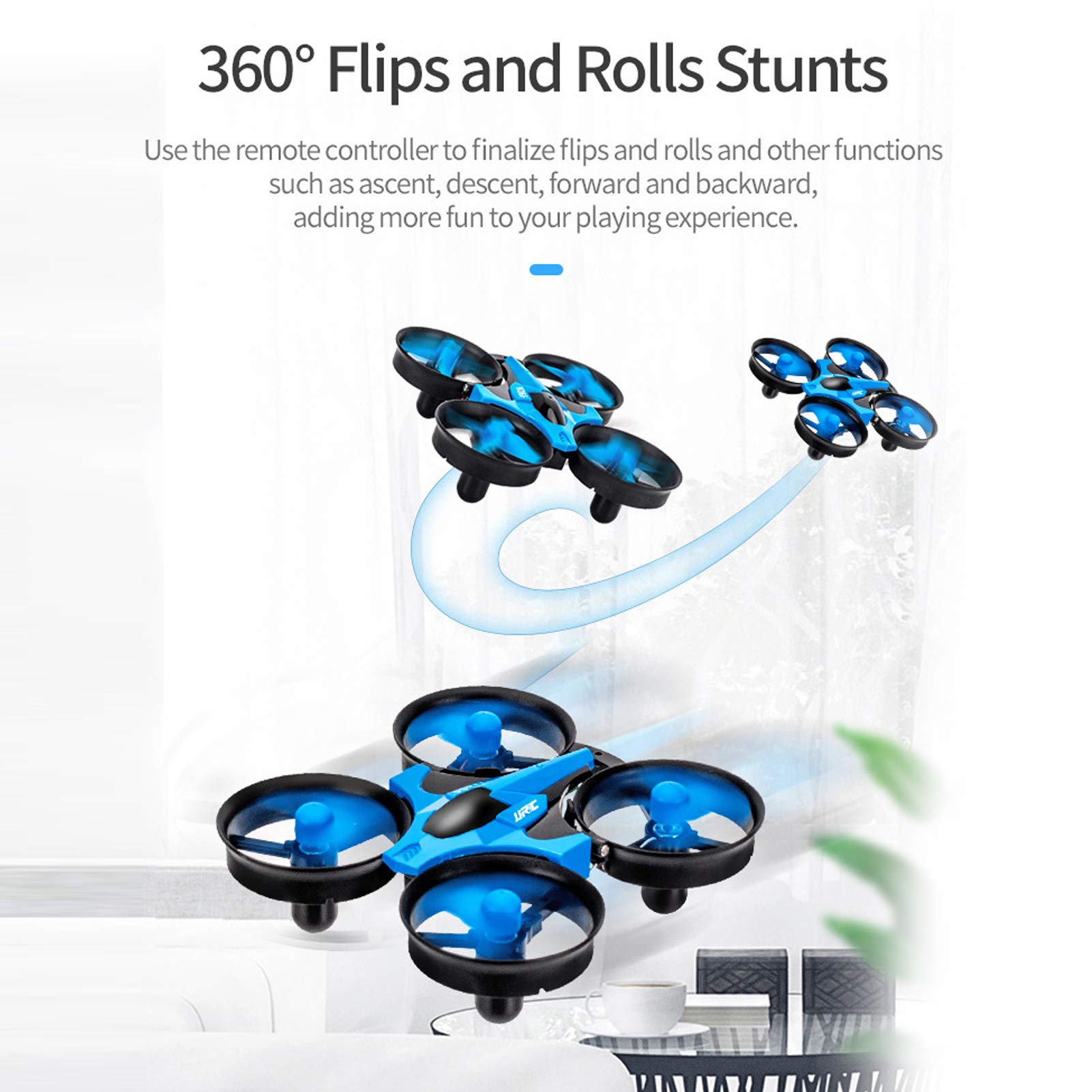 GOTOTOP - 3 en 1 RC Drone Mini RC Drone Juguete Flip Modo sin cabeza Tierra Agua Barco Eléctrico Control Remoto Niños Juguete