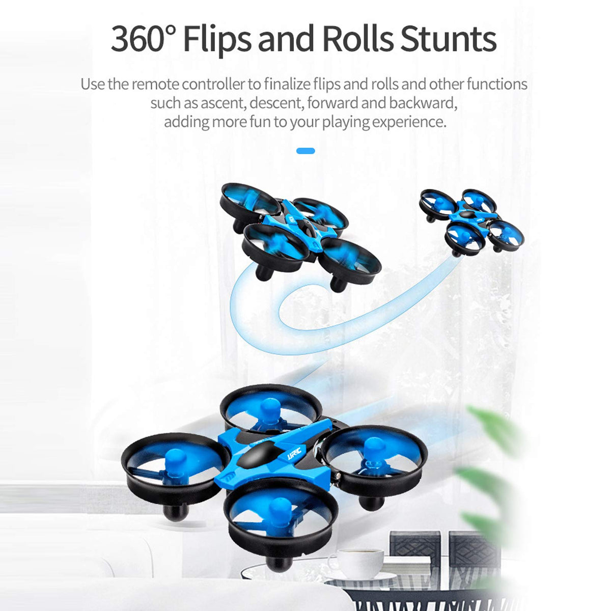 GOTOTOP - 3 en 1 RC Drone Mini RC Drone Juguete Flip Modo sin cabeza Tierra Agua Barco Eléctrico Control Remoto Niños Juguete