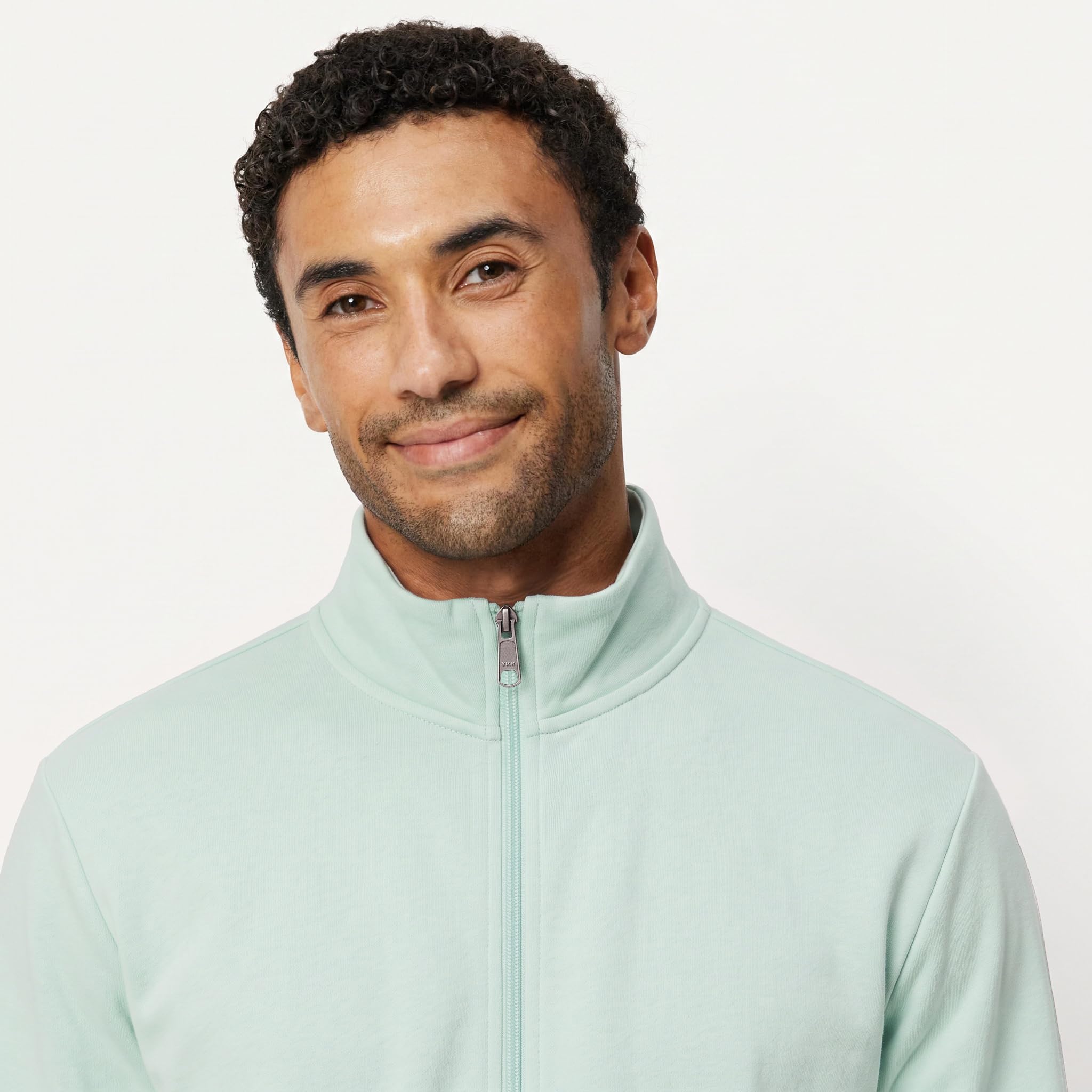 Amazon Essentials - Sudadera ligera de rizo francés con cierre completo para hombre, color verde menta, talla CH