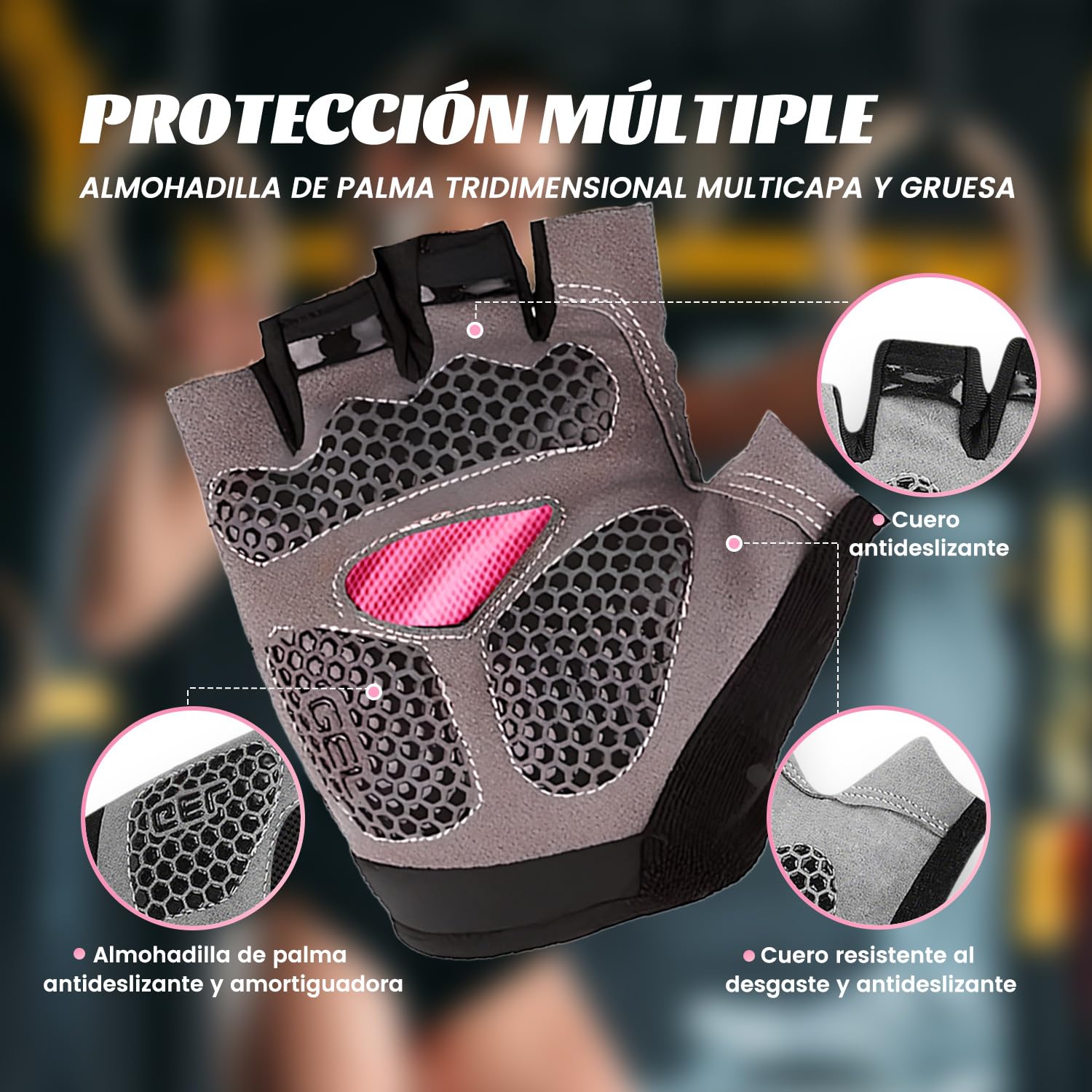 E T EASYTAO Guantes Deportivos Mujer y Hombre, Guantes de Fitness y Ciclismo, Diseño Medio Dedo y Transpirable para Levantamiento, Ejercicio Físico o Entrenamiento al Aire Libre (Rosa, S)