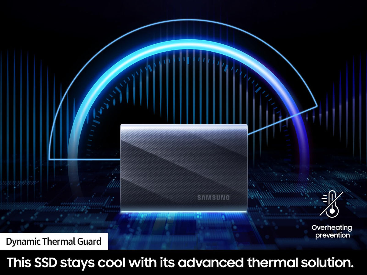 Samsung T9 1TB, SSD portátil, hasta 2000 MB/s, USB 3.2 Gen 2x2 (20 Gbps) NVMe, Resistente, para fotógrafos, Creadores de Contenido y Juegos, Unidad Externa de Estado sólido (MU-PG1T0B/AM)
