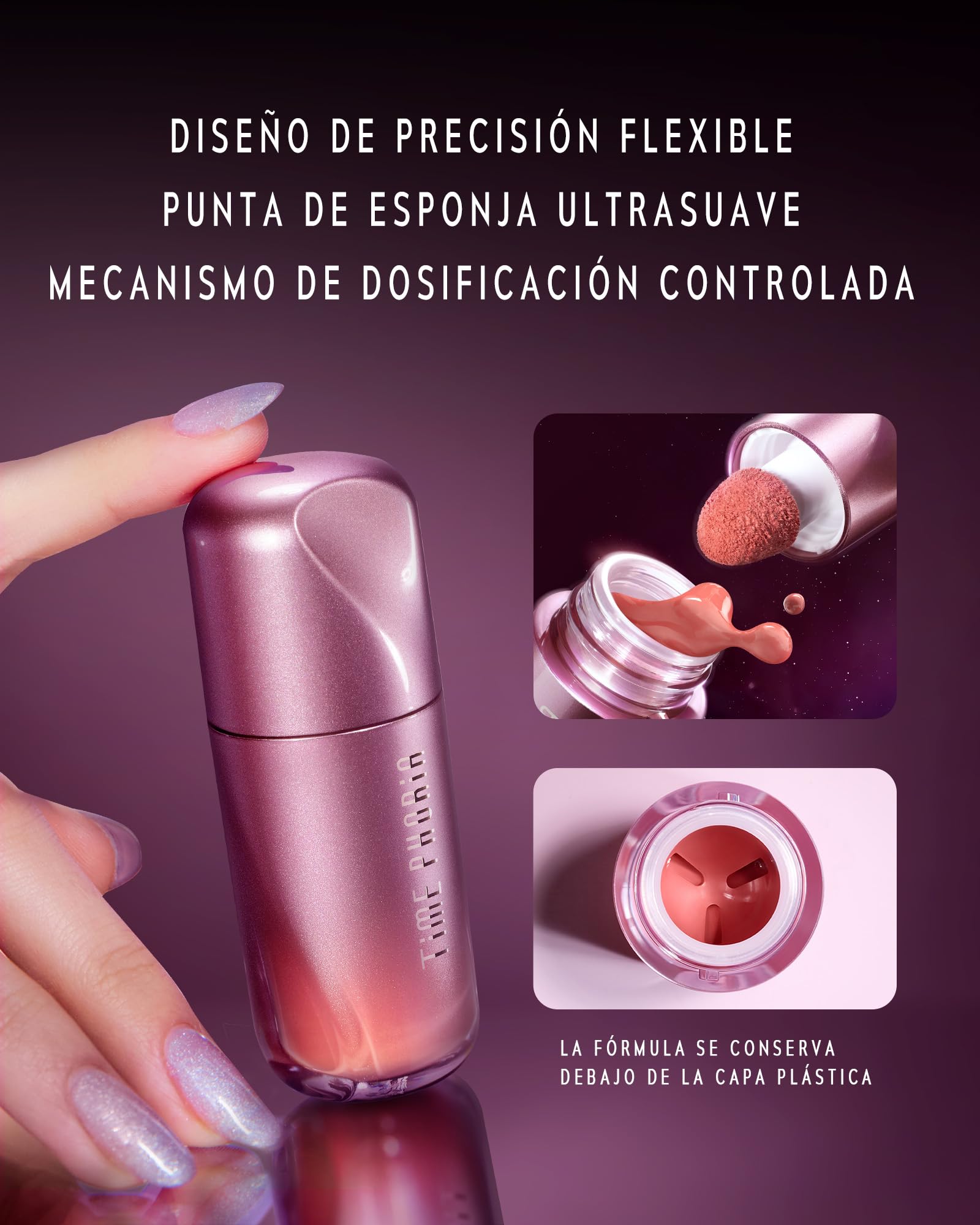 TIMEPHORIA Rubor Líquido para Mejillas - Blush líquido Maquillaje de Alta Pigmentación y Larga Duración, Acabado Mate Natural y Textura Ligera, Fórmula Difuminable Enriquecida,5g,01#SERENE PEACE