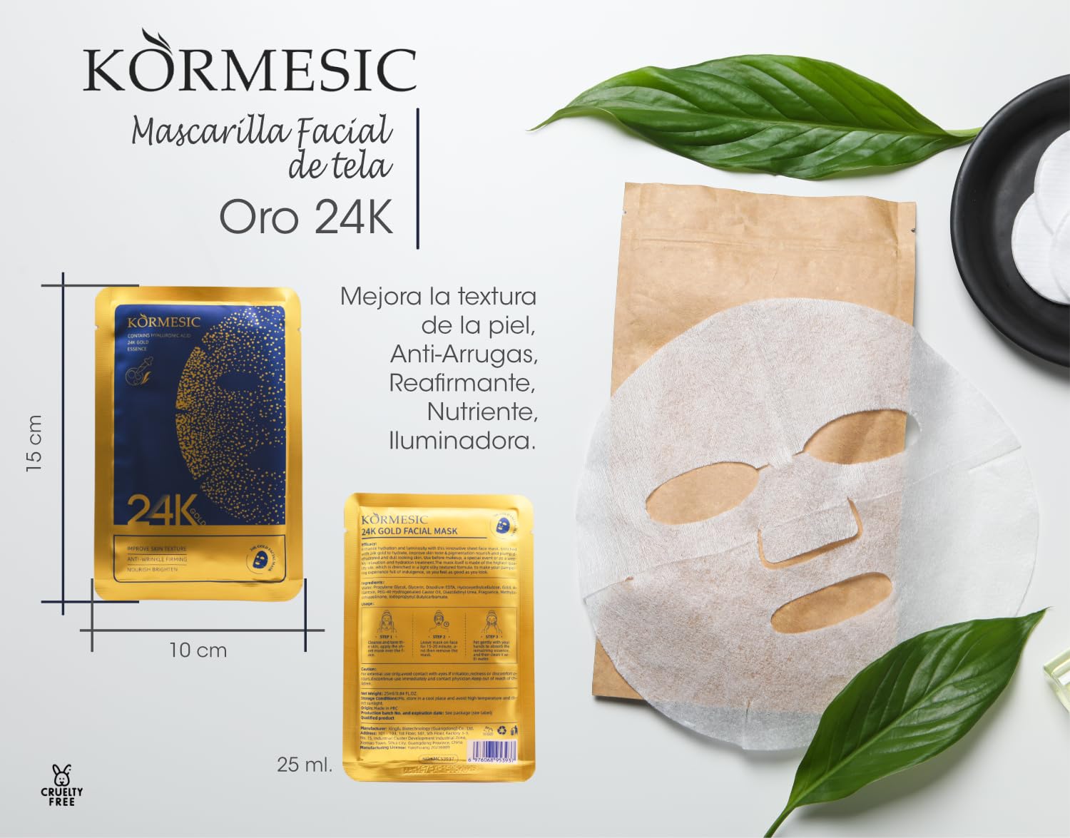 Kit de 15 Mascarillas faciales coreanas coreanas con ingredientes PREMIUM - Oro 24K, Colageno, Acido Hialuronico, Carbon de bambu, Sal de Himalaya, Flor de Cerezo, Lavanda, Aloe, Miel con Leche y mas.