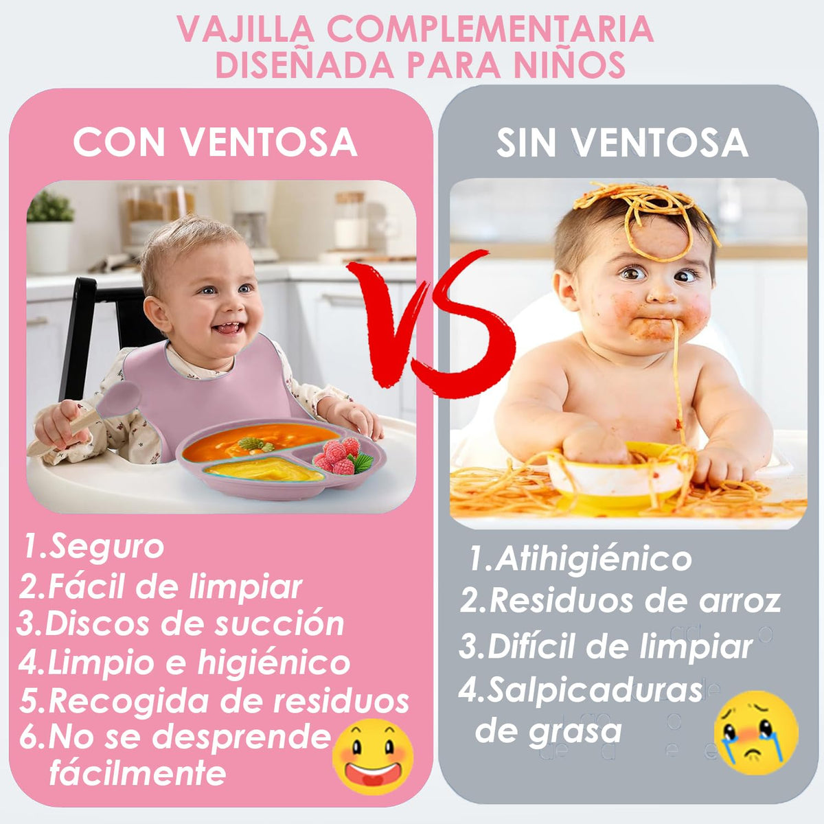 14pzs Vajillas Platos para Bebe Silicona, Set Alimentacion Complementaria Bebe, Plato para Bebe con Ventosas, Baberos Ajustable, Sin BPA, Fácil de Limpiar, Apto para Microondas(Rosado)