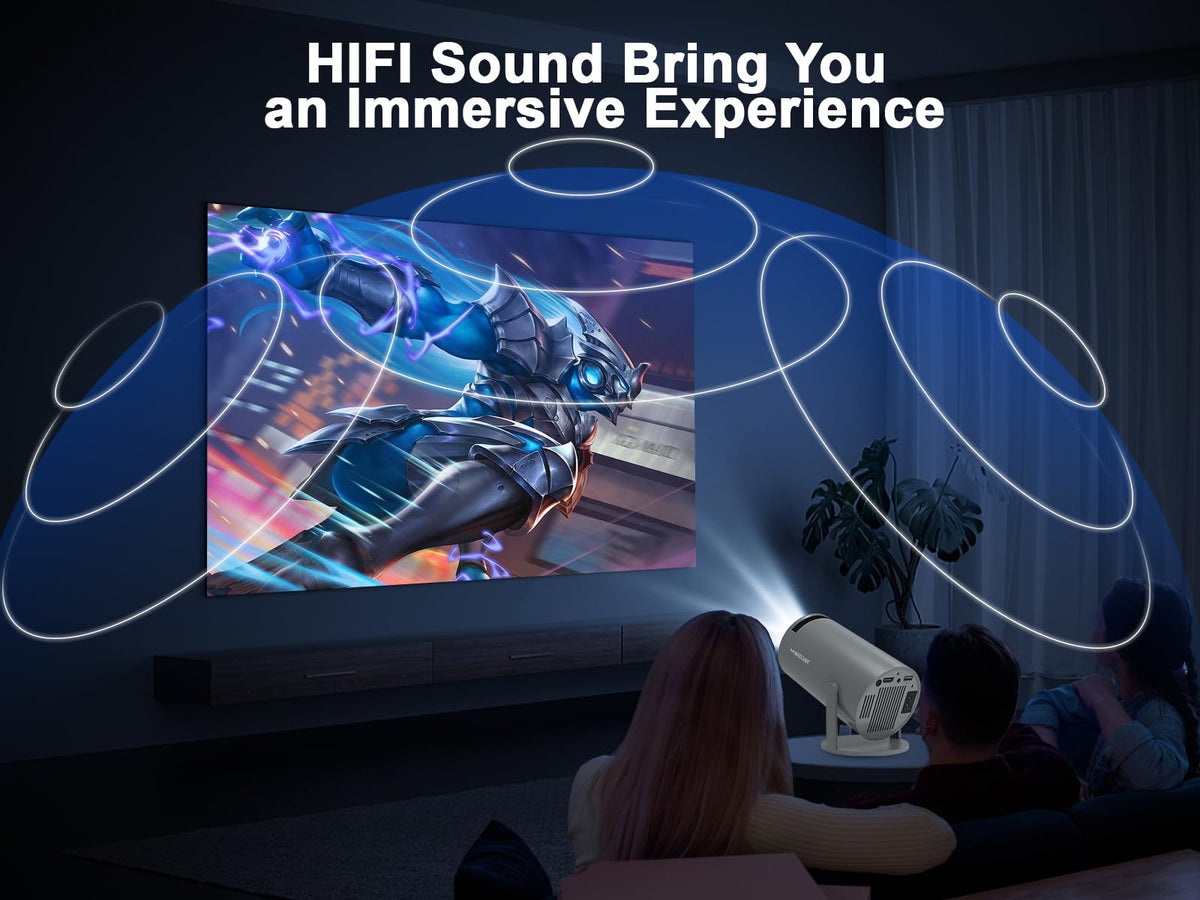 Magcubic HY300PRO Mini proyector portátil Auto Keystone, proyector Inteligente 4K/ 200 ANSI con WiFi 6, BT 5.0, Pantalla de 130 Pulgadas, Giro de 180 Grados, Sistema operativo Android Integrado 11.0