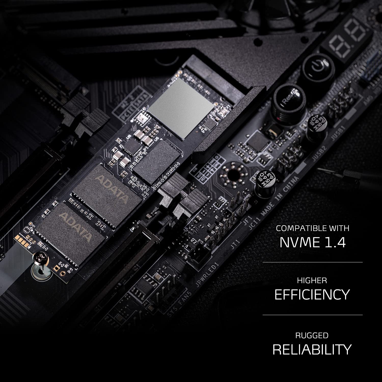 ADATA XPG GAMMIX S70 Blade, Unidad Estado Sólido SSD PCIe Gen4x4 M.2 2280, Rendimiento Lectura/Escritura 7400/6800 MB/s, 1TB (AGAMMIXS70B-1T-CS)