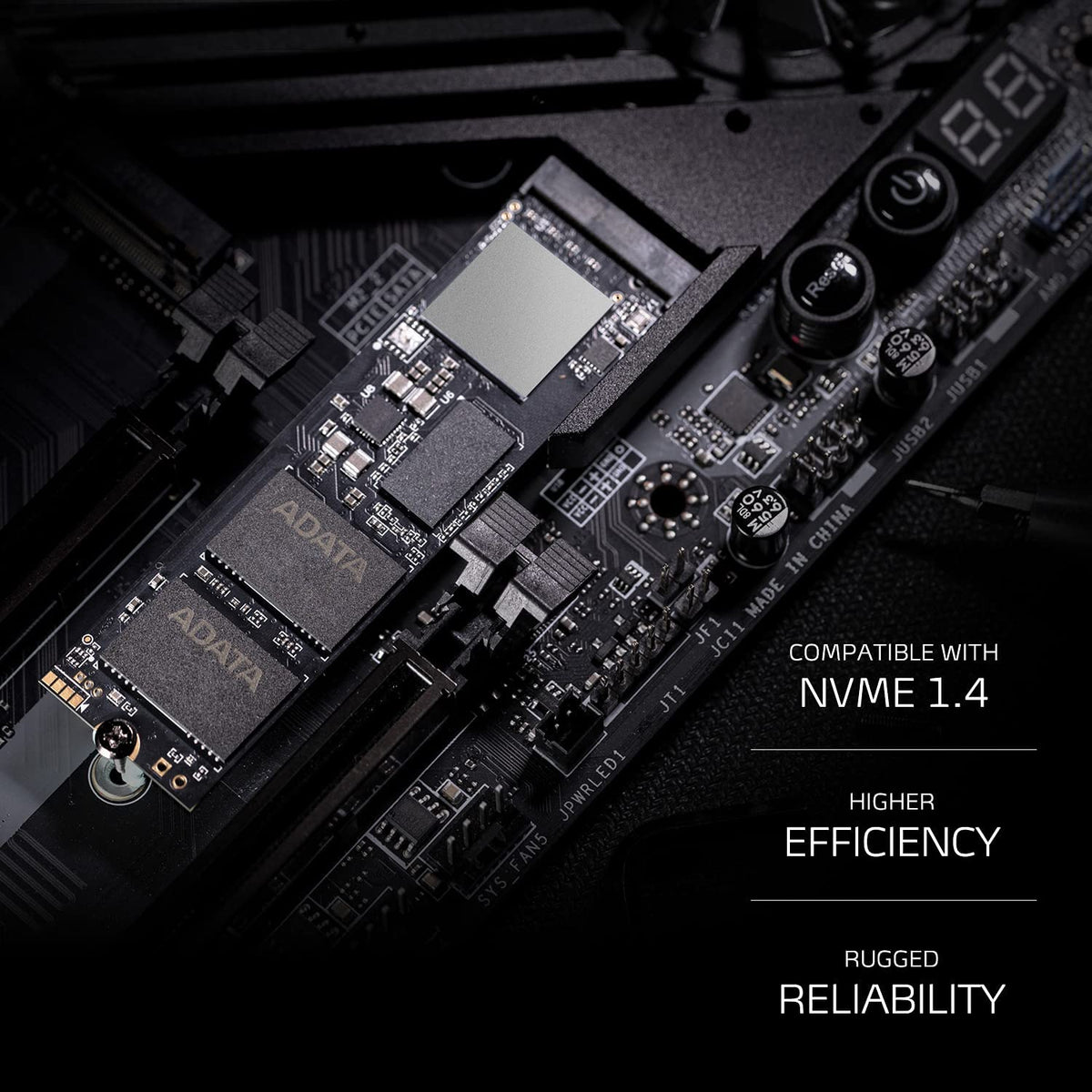 ADATA XPG GAMMIX S70 Blade, Unidad Estado Sólido SSD PCIe Gen4x4 M.2 2280, Rendimiento Lectura/Escritura 7400/6800 MB/s, 1TB (AGAMMIXS70B-1T-CS)