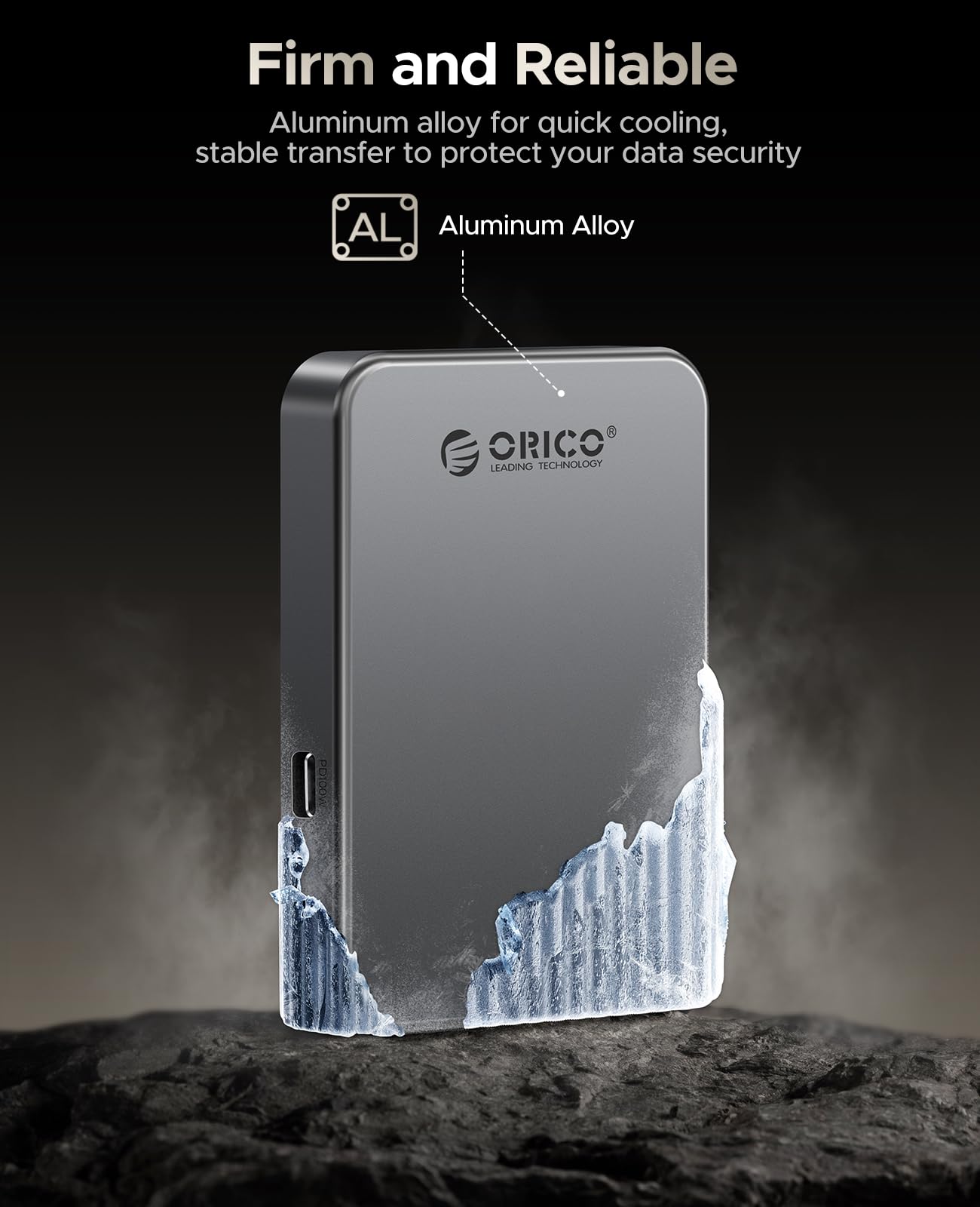 ORICO 512 GB SSD magnético, Carga PD100W, 4K ProRes HDR, 1000MB/s USB 3.2, Unidad Externa portátil para iPhone 16/15, portátiles, tabletas, aleación de Aluminio, Resistente a caídas - K10