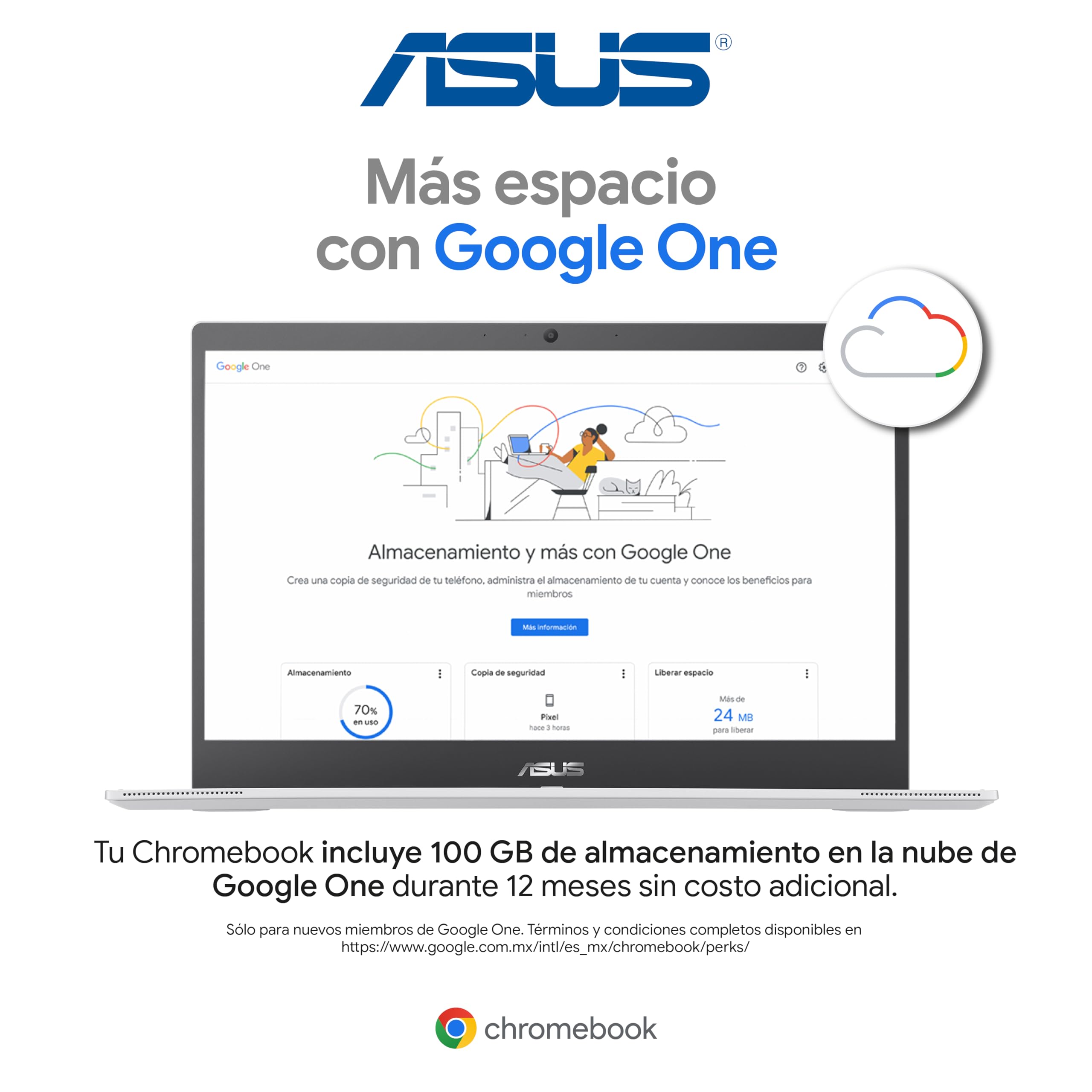 ASUS Laptop Chromebook CX1500 | Intel Celeron 8GB RAM 128 GB | (Garantía y Servicio en México)