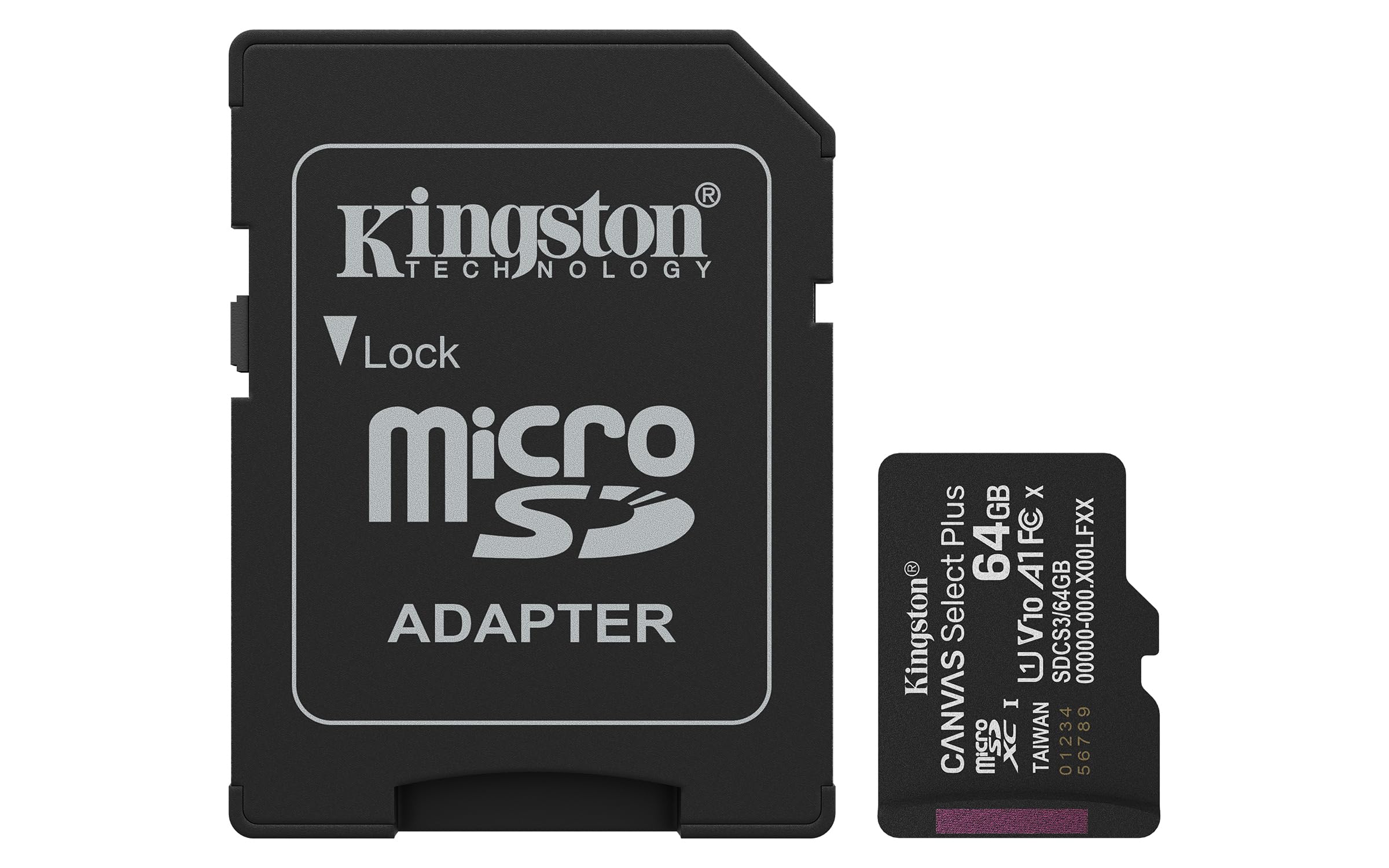 Kingston Tarjeta De Memoria MicroSD, Canvas Select Plus Gen3, Capacidad: 64GB, Clase 10, UHS-I, U1, V10, A1 Lectura: 100MB/s, SKU: SDCS3/64GB
