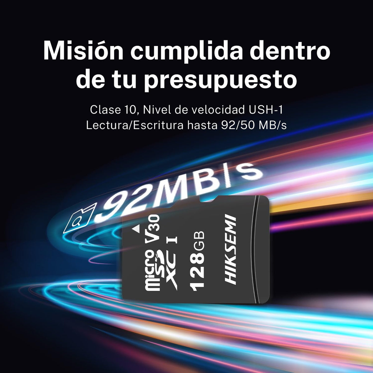 HIKSEMI Tarjeta de Memoria C1, MicroSDXC con Adaptador SD, UHS-I, C10, U1, V30, Lectura: 92MB/s, Clase 10, Diseñada para Uso 24/7 (1 Pack, 128GB)