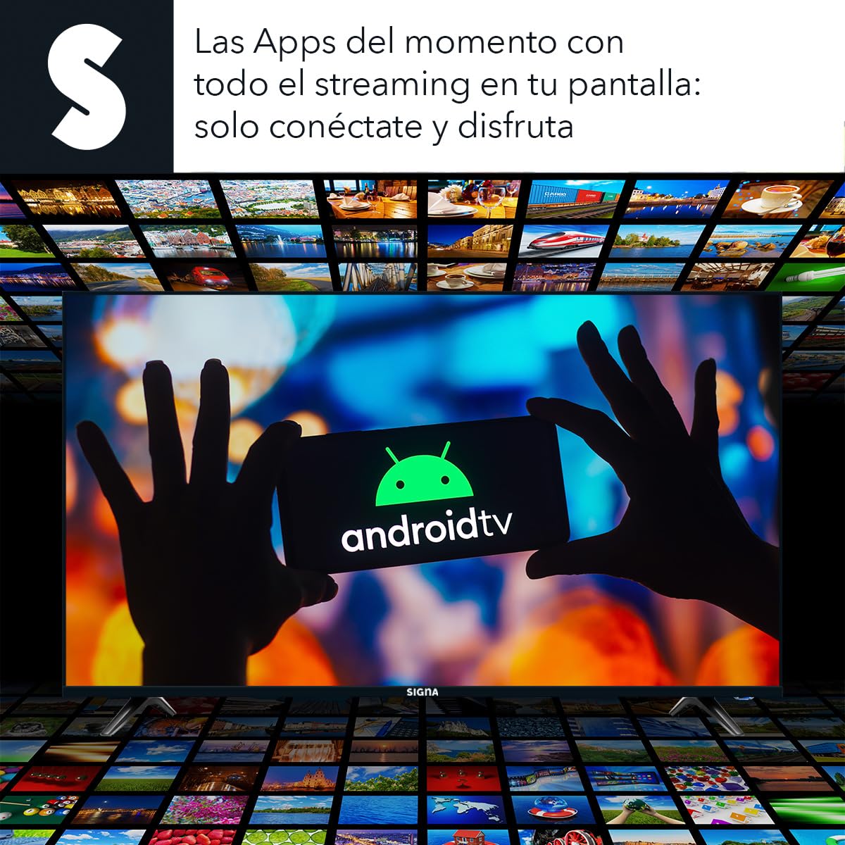 SELECTSHOP Signa Smart TV Pantalla 43” HD 1080P Android TV Pantalla Inteligente LED Dolby HD Compatible con App De Streaming TVHD Television Smart