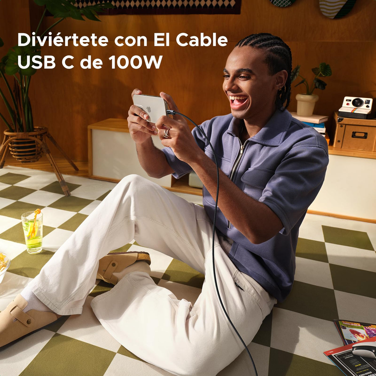 UGREEN UNO Cable USB C a USB C 100W (5A/20V) Tipo C PPS Carga Rápida PD 3.0 Pantalla Compatible con M4 MacBook Pro Air, iPad 2024, iPhone 16 15, Galaxy S25 S24 Ultra, Pixel 9 8 7, 2M, Negro