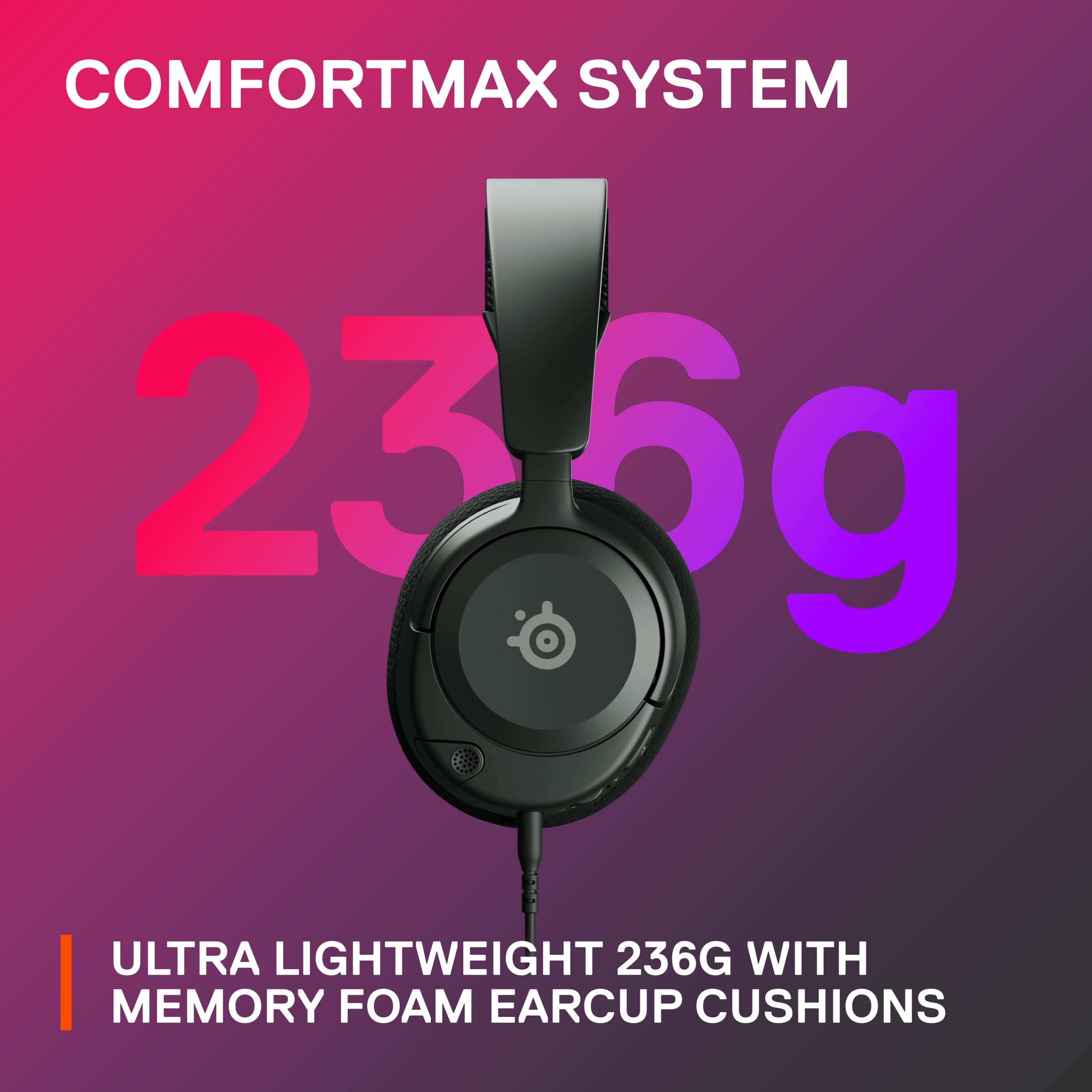 SteelSeries Auriculares para Juegos Arctis Nova 1 — Controladores de Alta Fidelidad — Audio Espacial de 360° — Micrófono con Cancelación de Ruido — PC, PS5/PS4, Switch, Xbox - Negro