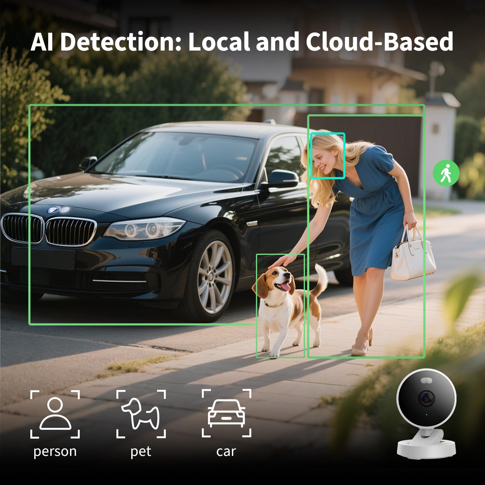 Aqara G100, cámara de seguridad para interiores/exteriores de 2K, HomeKit Secure Video, audio de 2 vías, foco nocturno de color/IR, detección AI, 140° FOV, Wi-Fi 6, compatible con HomeKit, Alexa