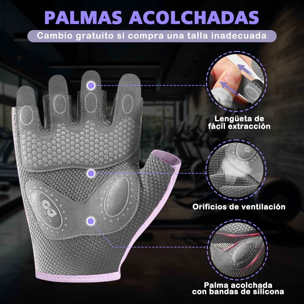 EDECOR Guantes Deportivos, Guantes de Gym con Muñequeras, Transpirables Antideslizantes para Hombre y Mujer con Toalla, para Entrenamiento y Fitness
