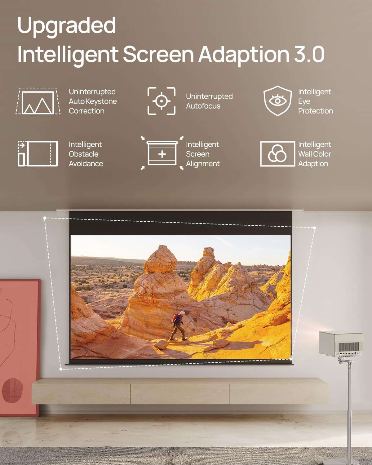XGIMI HORIZON Proyector Ultra 4K, Dolby Vision, 2300 lúmenes ISO, 2 x 12W altavoces Harman Kardon, proyector de cine en casa con WiFi y Bluetooth, luz dual, 3D activo, 200 pulgadas