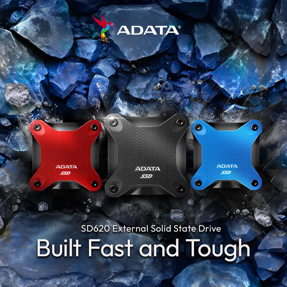 ADATA Unidad de Estado Solido SSD Externo 512GB SD620 USB 3.2 Xbox PS5 (Negro SD620-512GCBK)