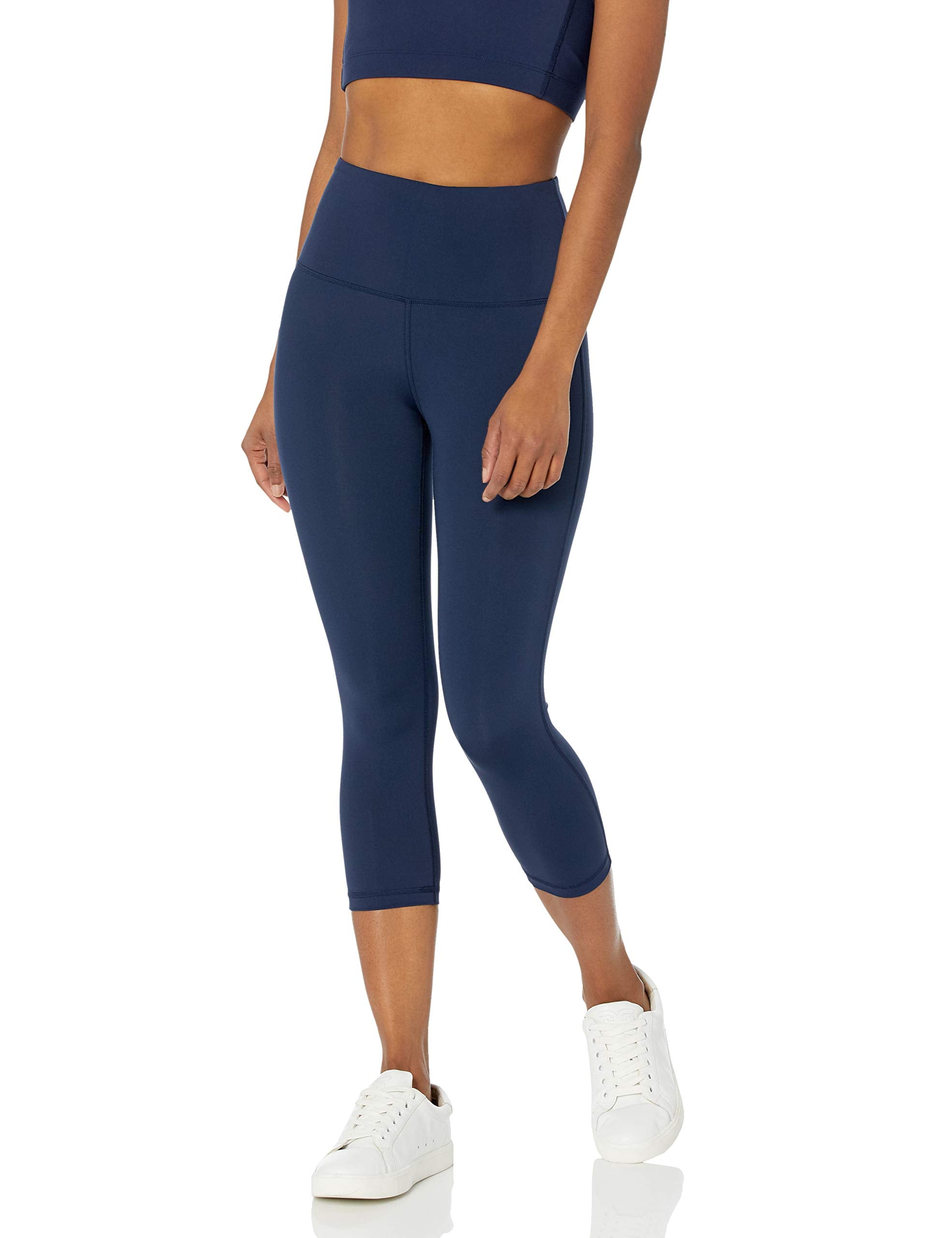 Amazon Essentials - Leggings capri de talle alto para mujer, color azul marino, talla G
