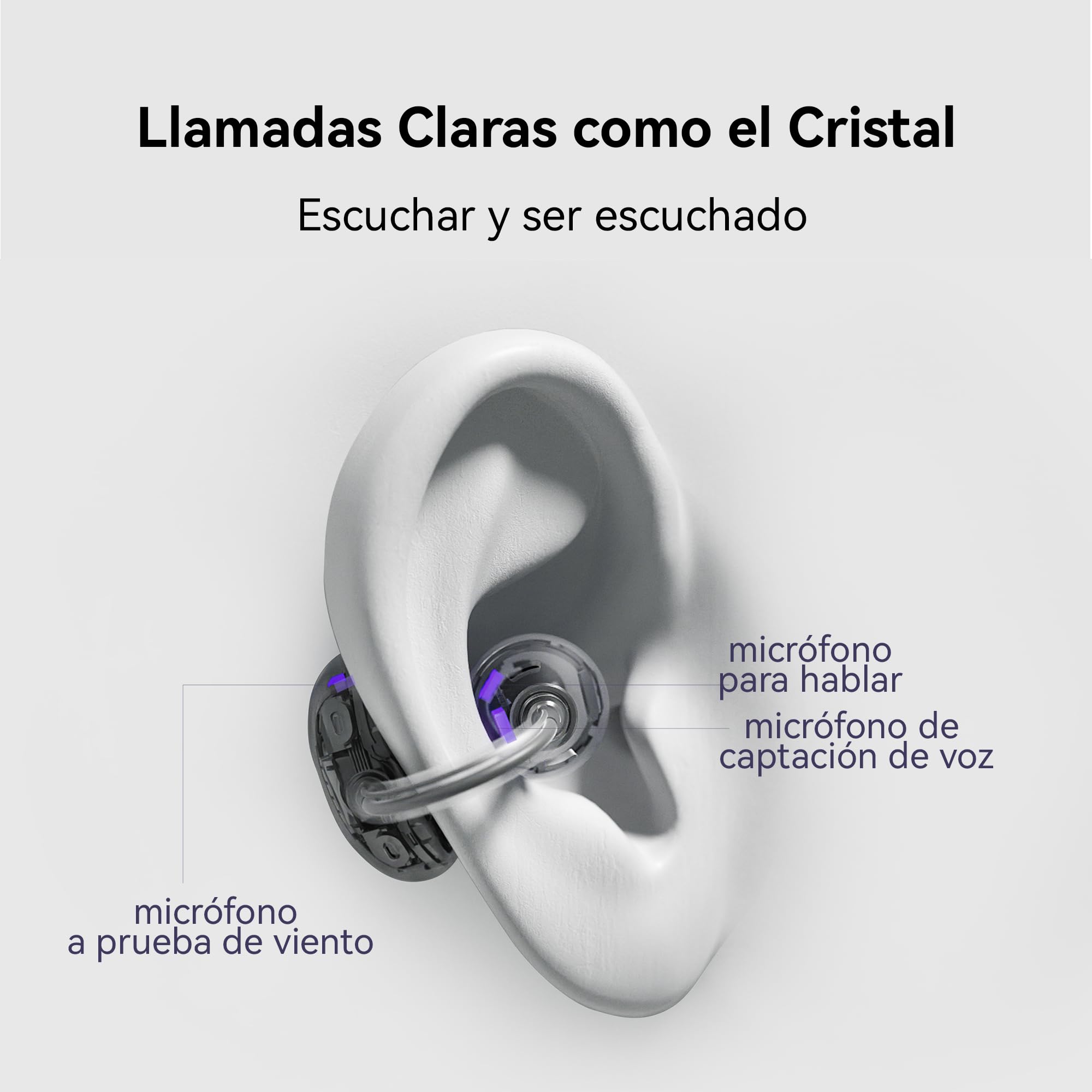 HUAWEI FreeClip, Audífono Inalámbricos, iOS y Android, Oro Rosa