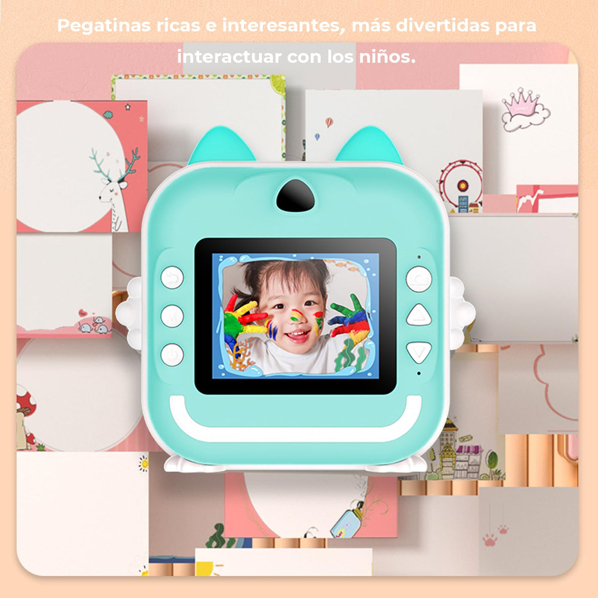 MOCOFLY Cámara Instantánea para Niños, Cámara Digital con Impresora en 1080P, Cámara de Impresión Instantánea para Niñas con Tarjeta SD de 32 GB y Papel para Impresora, con Grabación de Audio y Video