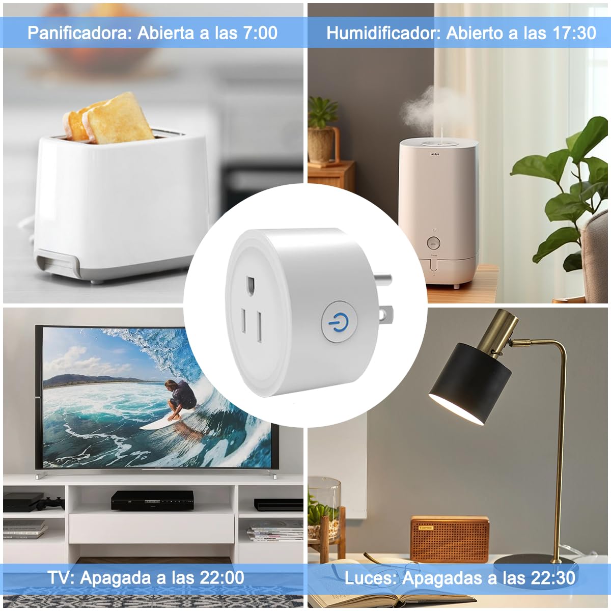 DAHAN Enchufe Inteligente WiFi, Mini Smart Plug para El Hogar, Smart Outlet Compatible con Alexa, Google Home, IFTTT, Control Remoto via APP los Dispositivos, con Función de Sincronización(4)