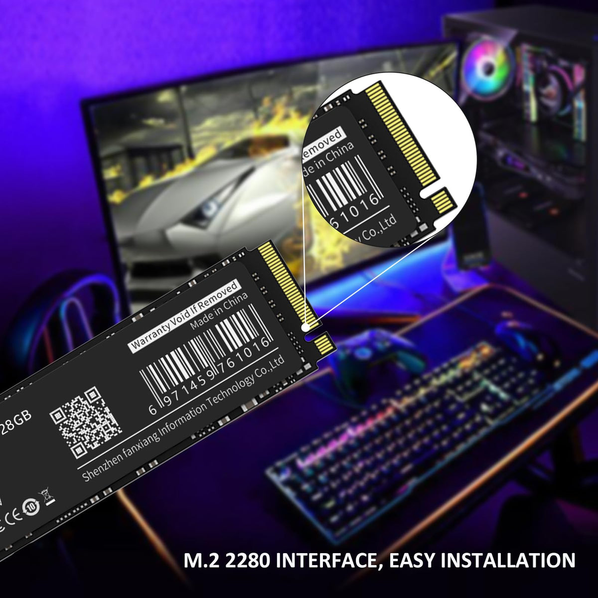 fanxiang S501 128GB NVMe SSD 3D NAND1.3 PCIe Gen3x4 M.2 2280 Unidad Interna de Estado sólido (Velocidad de Lectura de hasta 1130 MB/s) Compatible con portátiles y PC de computadora