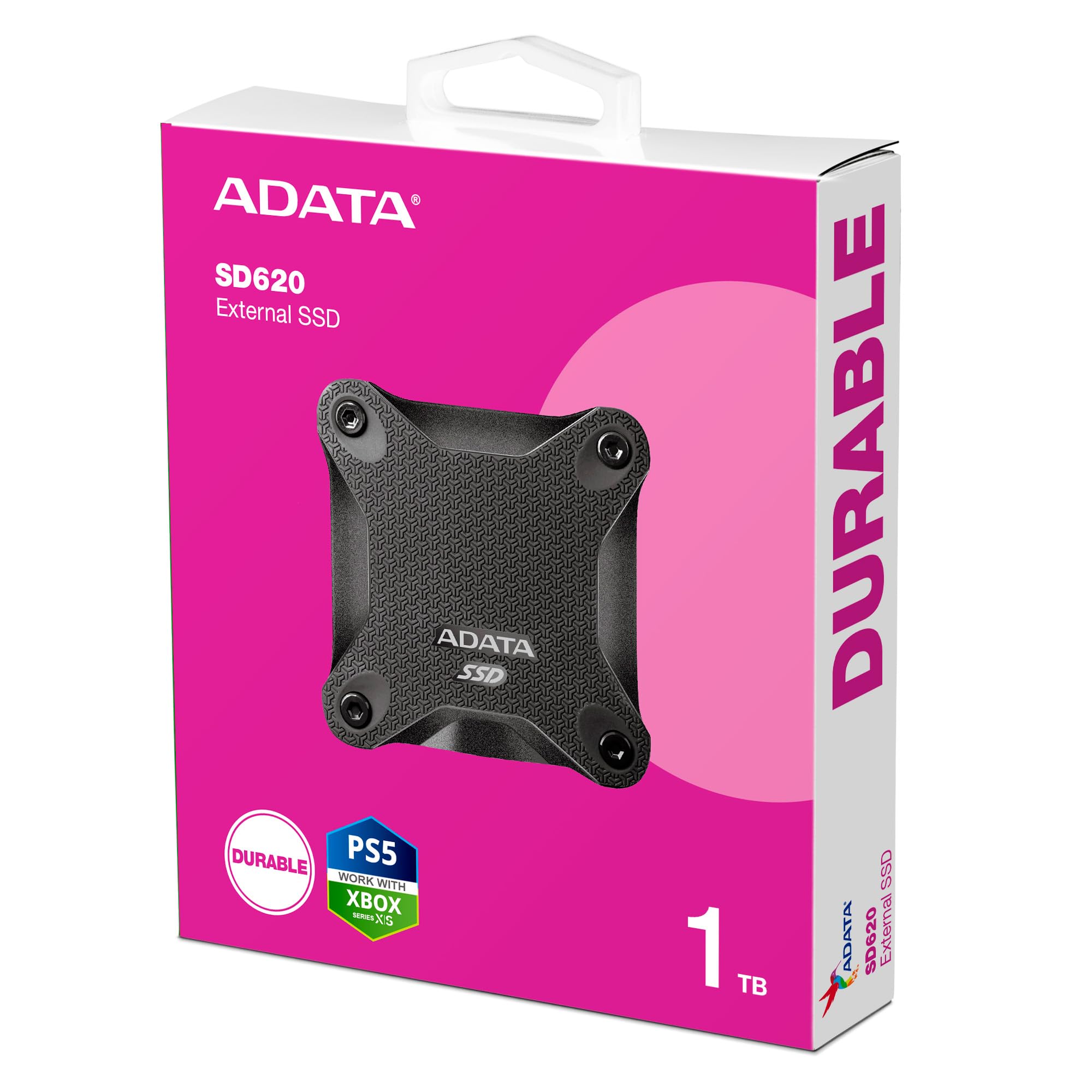 ADATA Unidad de Estado Solido SSD Externo 1TB SD620 USB 3.2 Xbox PS5 (Negro SD620-1TBCBK)