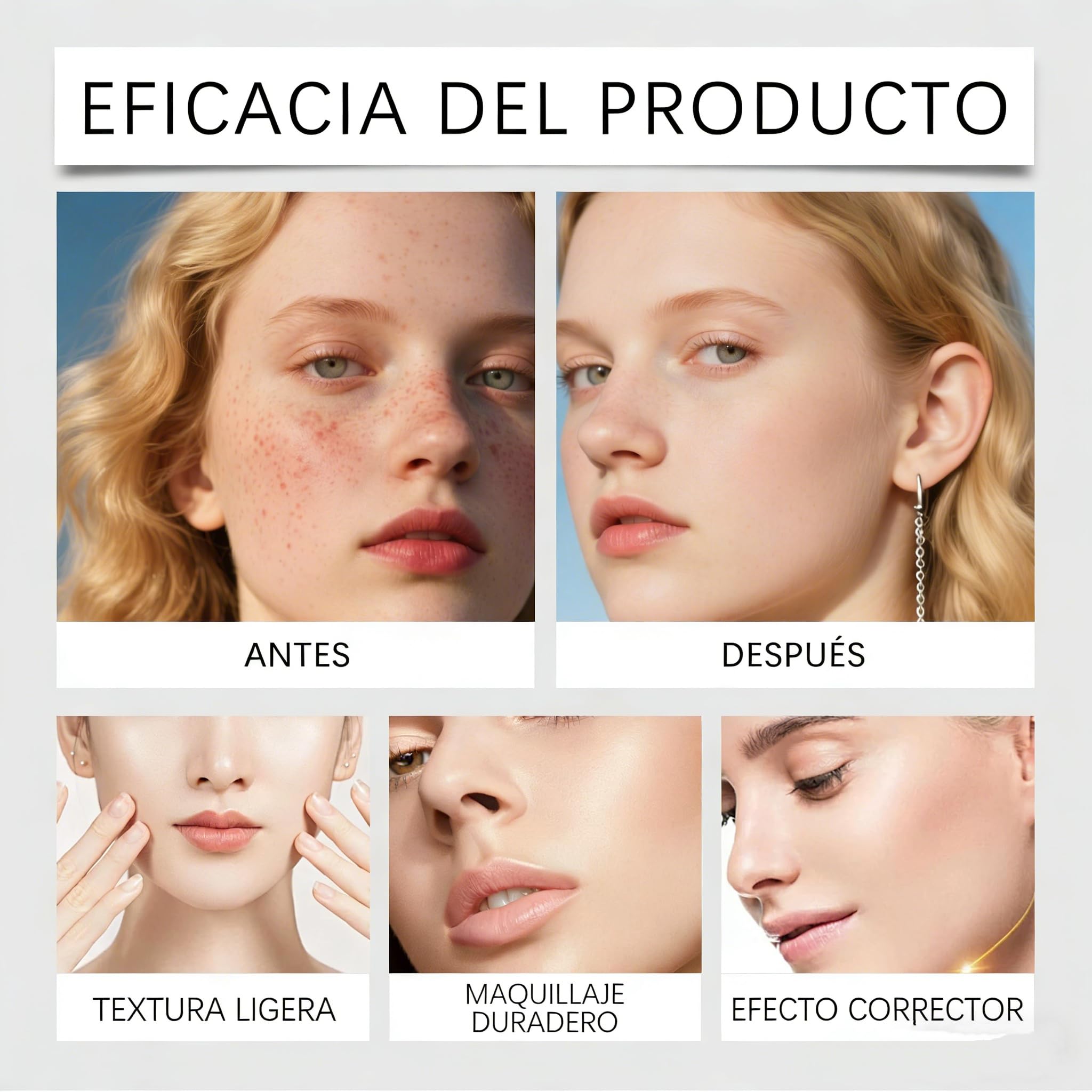 Barra de base, barra de bases decolorada coreana, sper hidratante, manteniendo una cobertura completa del maquillaje de bases de crema hidratante - cepillo desmontable de doble cabeza (Marfil)