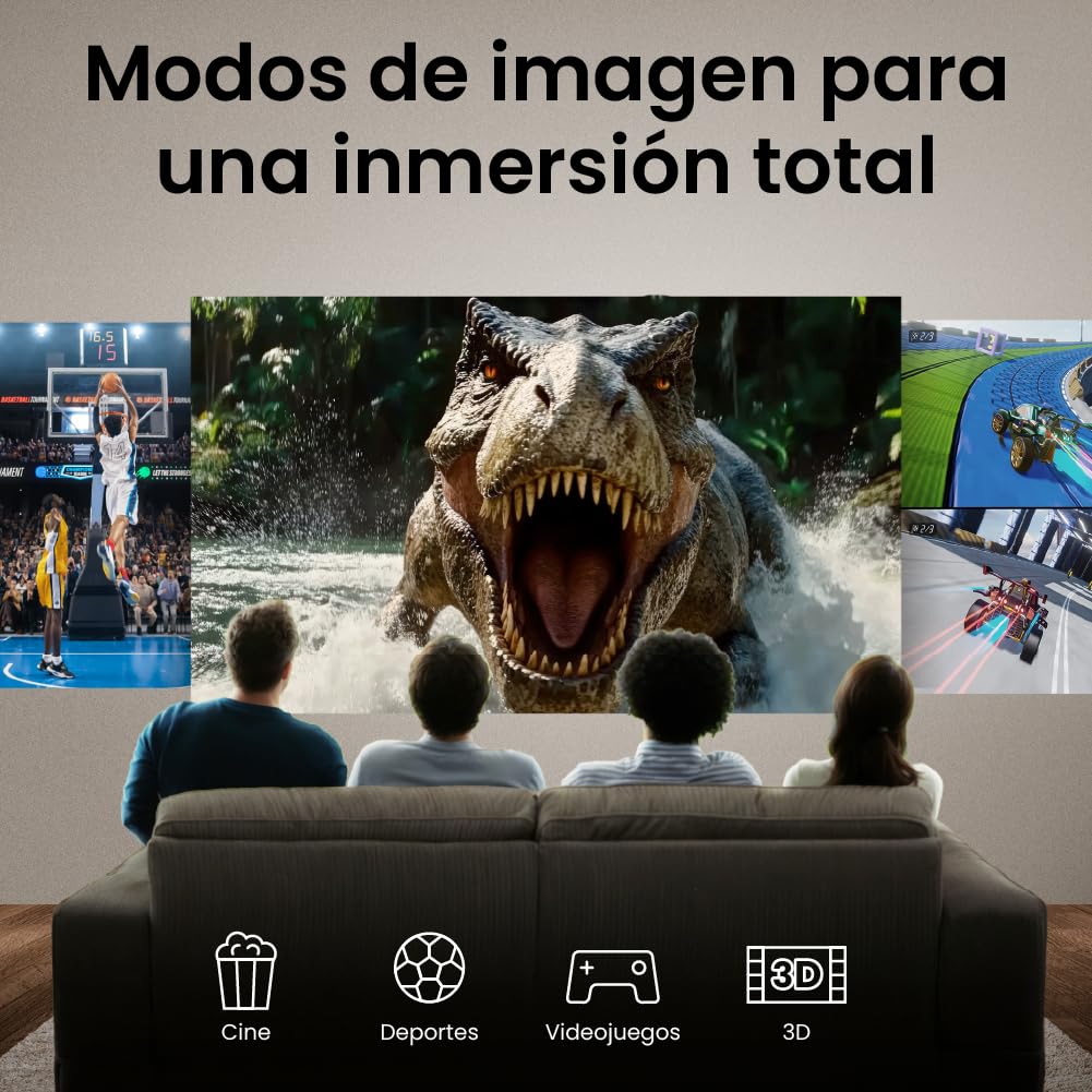 BenQ Proyector TH575C para Entretenimiento en casa 1080p 3800 lúmenes de Alta luminosidad, 16.7 ms de Baja latencia para Videojuegos, Modos de Cine, Deportes y Juegos, corrección automática Vertical