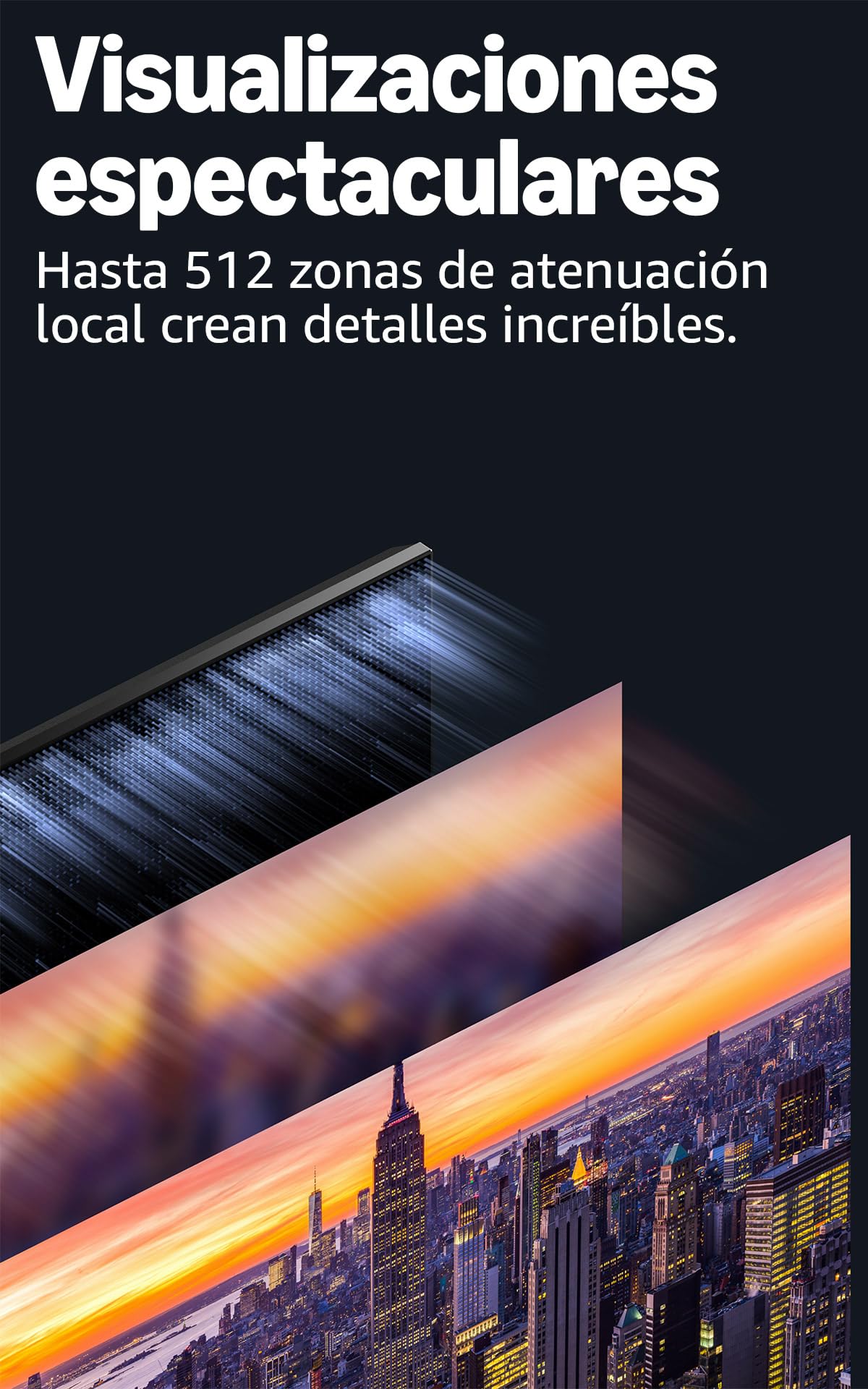 Televisión inteligente Amazon Ember Serie Mini-LED de 55" de QLED UHD en 4K, Dolby Vision IQ, modo juego de 144 Hz, fondo ambiental y manos libres con Alexa (modelo más reciente)