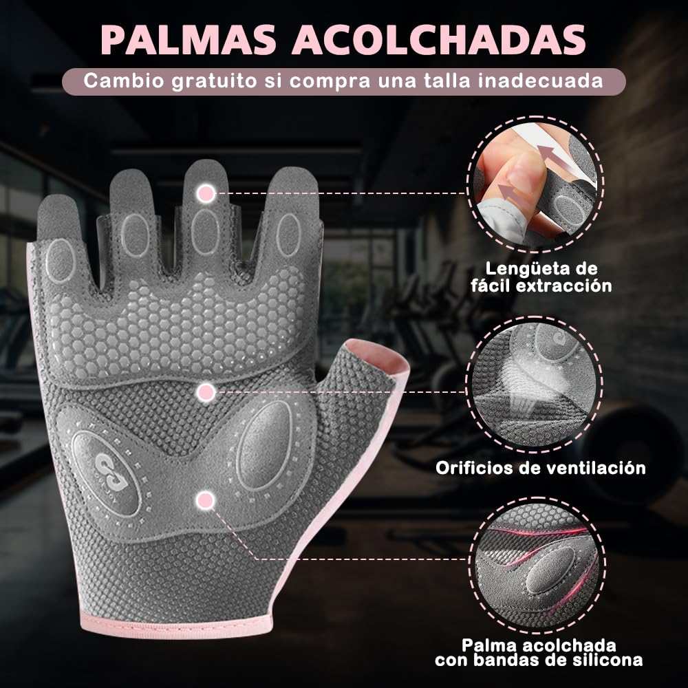 EDECOR Guantes Deportivos, Guantes de Gym con Muñequeras, Transpirables Antideslizantes para Hombre y Mujer con Toalla, para Entrenamiento y Fitness