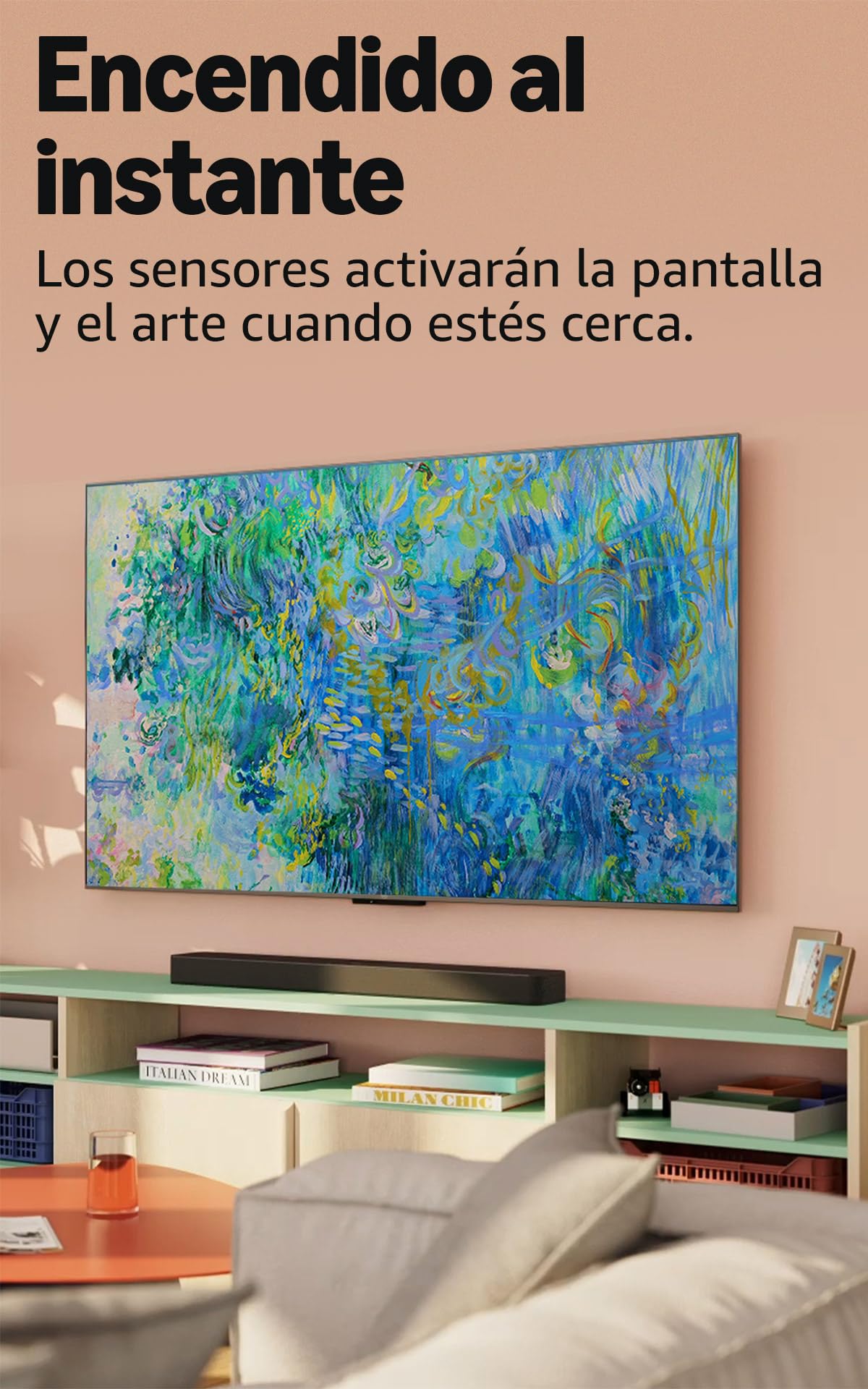 Televisión inteligente Amazon Ember Serie Mini-LED de 55" de QLED UHD en 4K, Dolby Vision IQ, modo juego de 144 Hz, fondo ambiental y manos libres con Alexa (modelo más reciente)