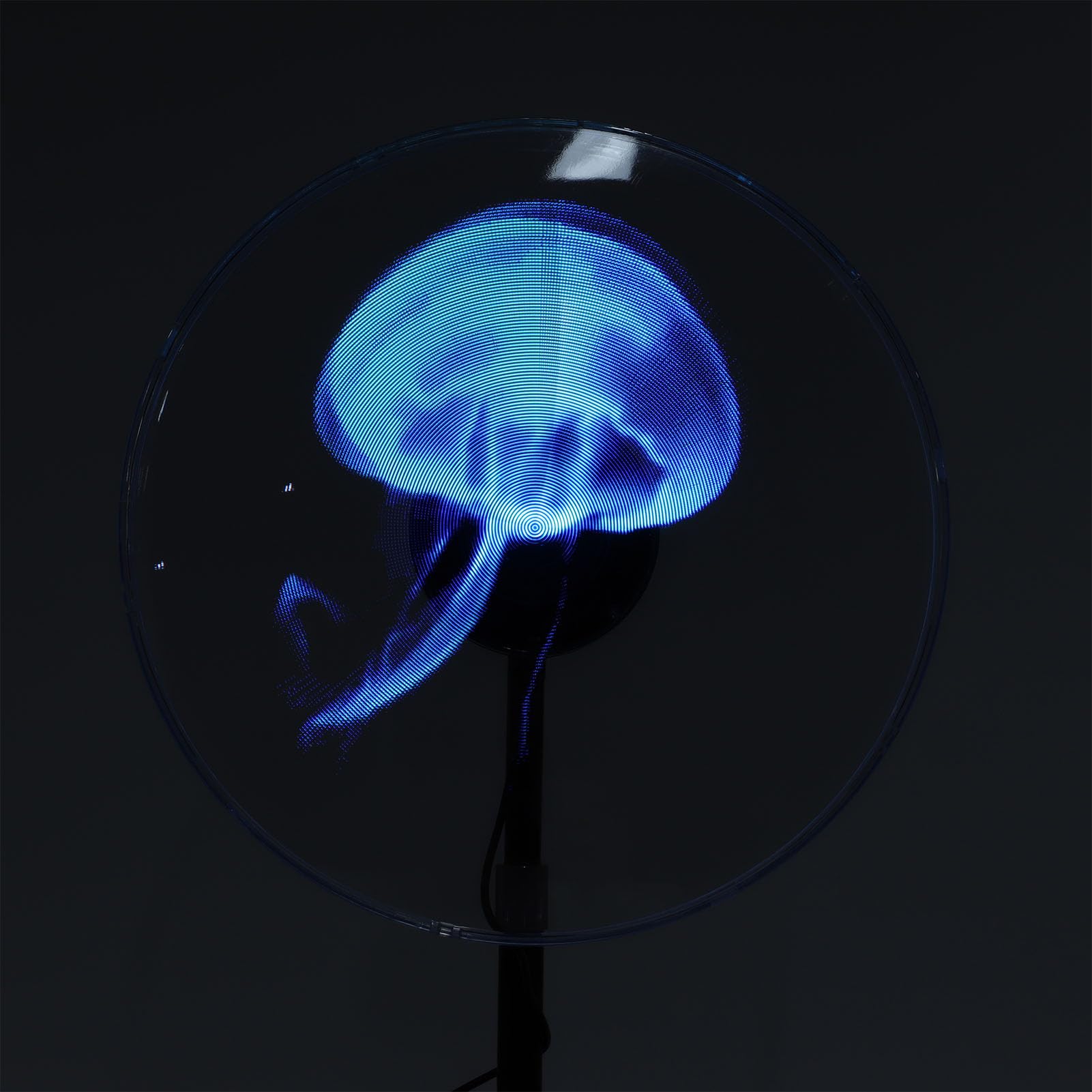 YUEHISY Ventilador Holográfico 3D con Cubierta de 12,59 Pulgadas, Proyector de Ventilador con Holograma de 234 Cuentas LED con Resolución de 1024x234, Compatible con WiFi, Control Remoto (Enchufe de