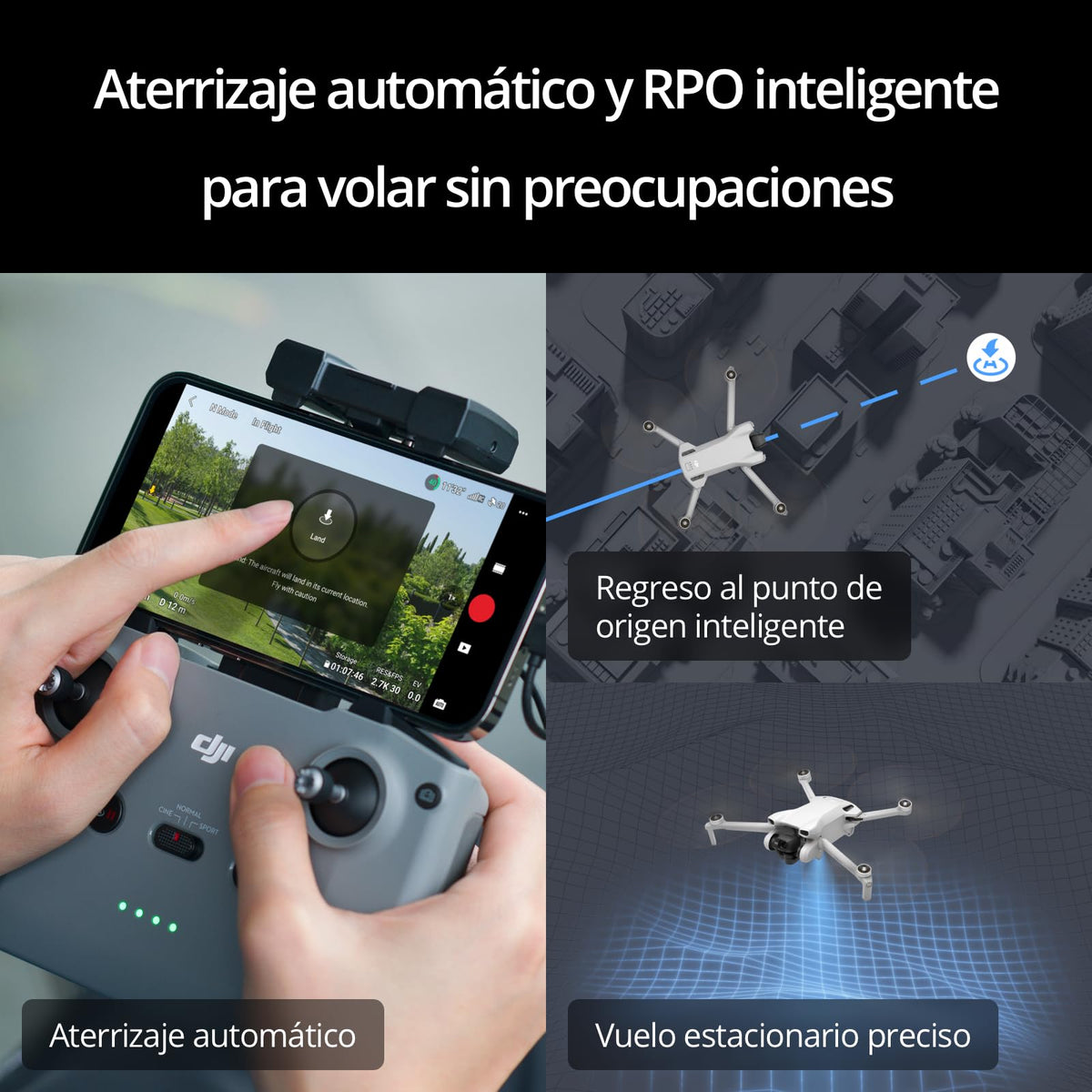 DJI Mini 3 Pack Vuela Más Plus, Dron Mini con cámara Ligero y Plegable con vídeo 4K HDR, 51 min de Tiempo de Vuelo, Grabación Vertical y Funciones Inteligentes, negro, M16313