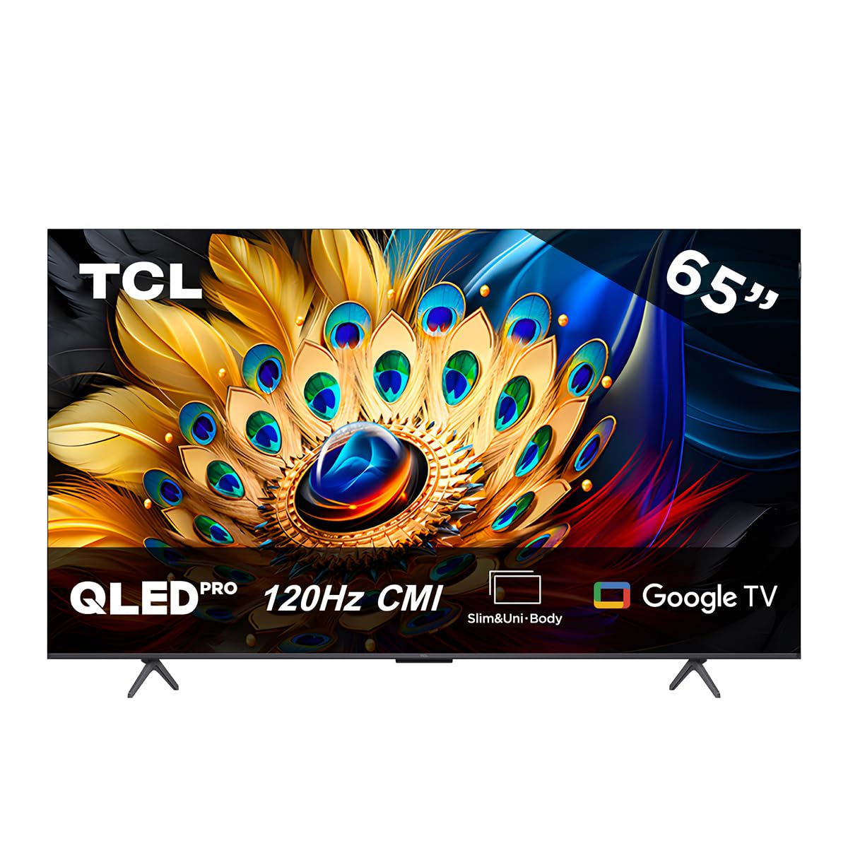 TCL Smart TV Pantalla 65" Google TV QLED 4K HDR 10 250 NITS 60 Hz Dolby Audio Digital Compatible con Alexa Negro, Mod. 65Q651G