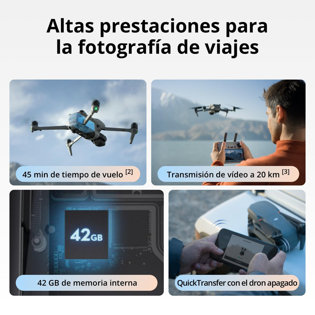 Pack DJI Air 3S Vuela Más (control remoto con pantalla RC 2), dron gran angular con CMOS 1" y telecámara media, 4K/60 fps, detección de obstáculos omnidireccional y 3 baterías para volar más