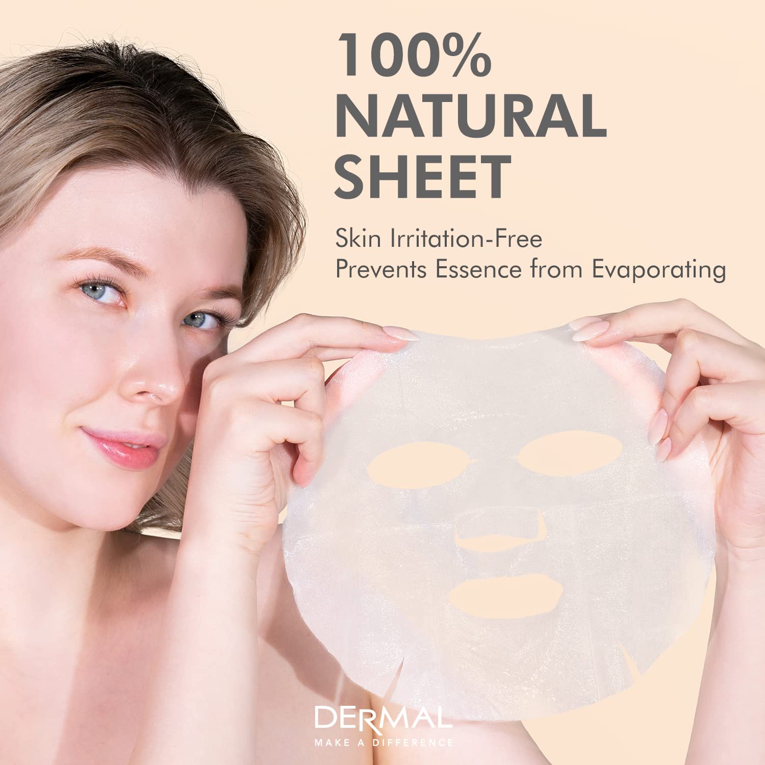 DERMAL Korea - Surtido de 12 Mascarillas faciales. Mascaras Coreanas en tela hidratante con Colágeno y Vitamina E - 12 PACK