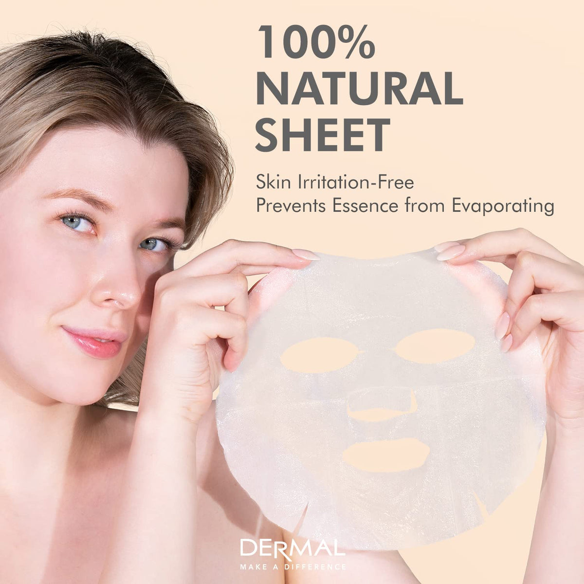 DERMAL Korea - Surtido de 12 Mascarillas faciales. Mascaras Coreanas en tela hidratante con Colágeno y Vitamina E - 12 PACK