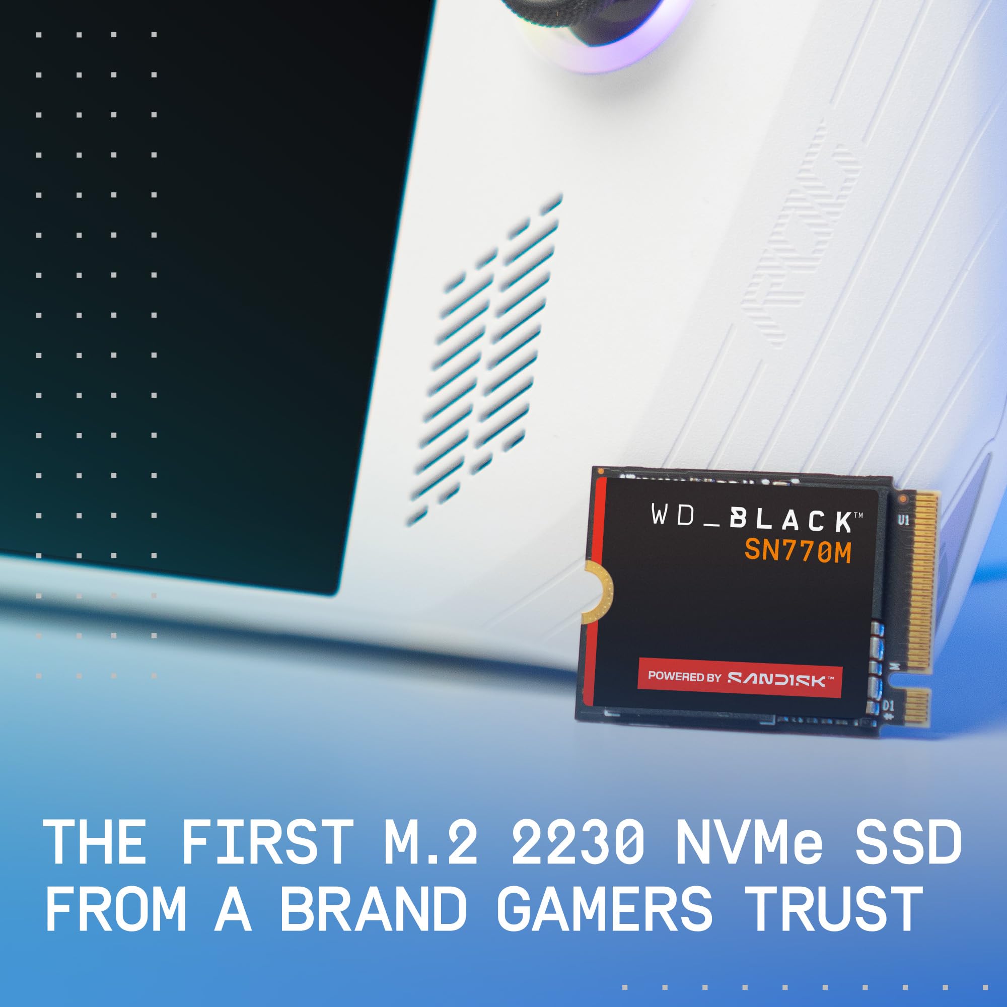 WD_Black 1TB SN770M M.2 2230 NVMe SSD para Dispositivos de Juegos de Mano, velocidades de hasta 5,150 MB/s, TLC 3D NAND, Ideal para Steam Deck y Microsoft Surface - WDBDNH0010BBK-WRSN