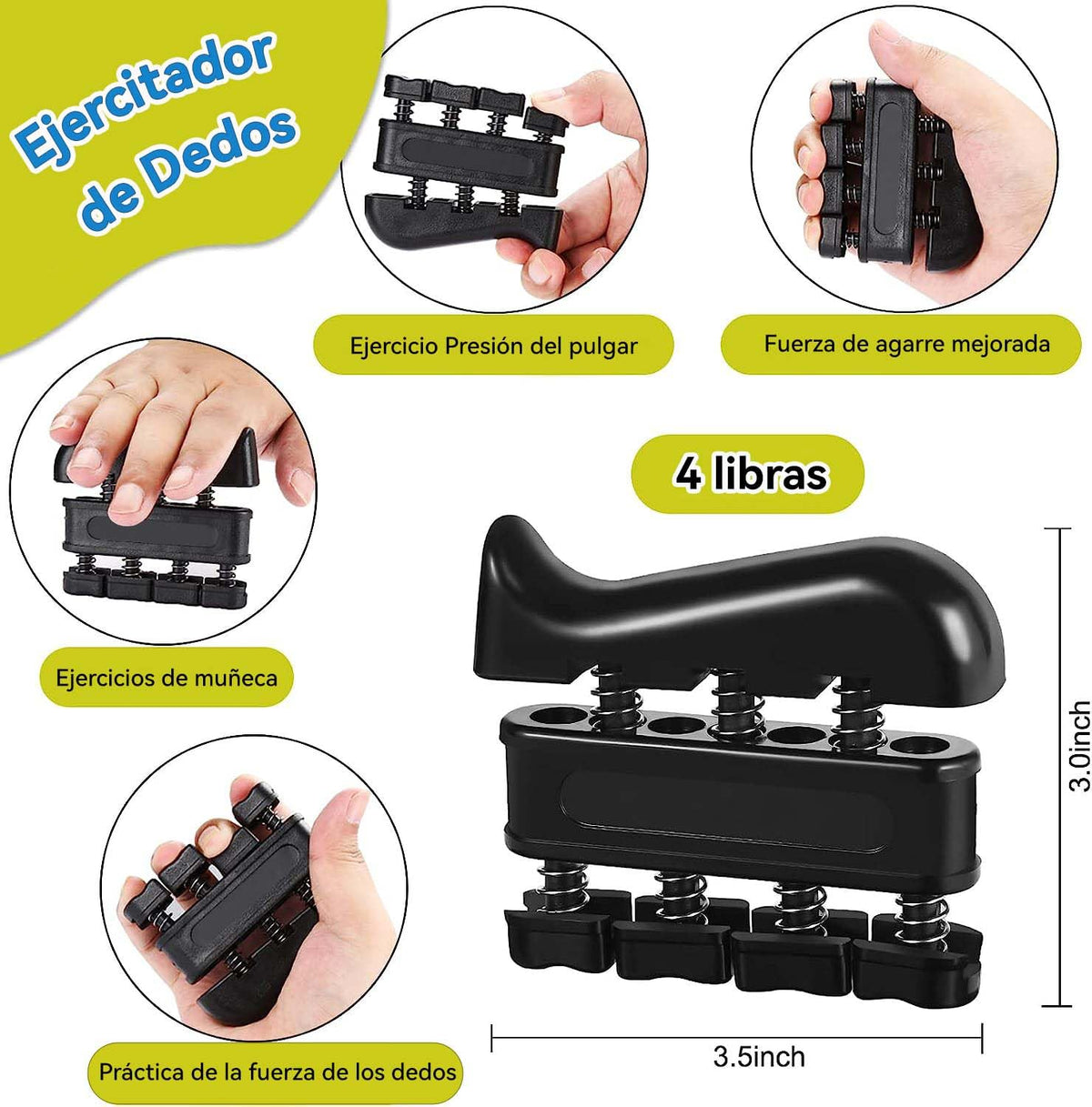 Fortalecedor de Agarre, 5 en 1 Ejercitador de Mano con Fortalecedor de Agarre de Mano,Pelota Antiestrés y Anillo de Entrenamiento de Antebrazo Para la recuperación y el fortalecimiento de las articulaciones de los dedos (Pack de 5)
