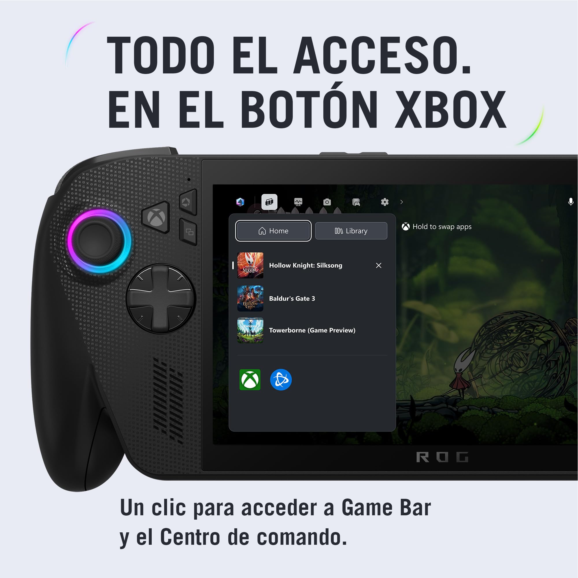 ASUS ROG XBOX Ally X/AMD Ryzen™ AI Z2 Extreme/AMD Radeon™ Graphics/RAM 24GB, 1TB SSD/FHD 16:9, 120Hz/ Wi-Fi 6E+ Bluetooth® 5.2/ Garantía y Servicio con la Marca en México